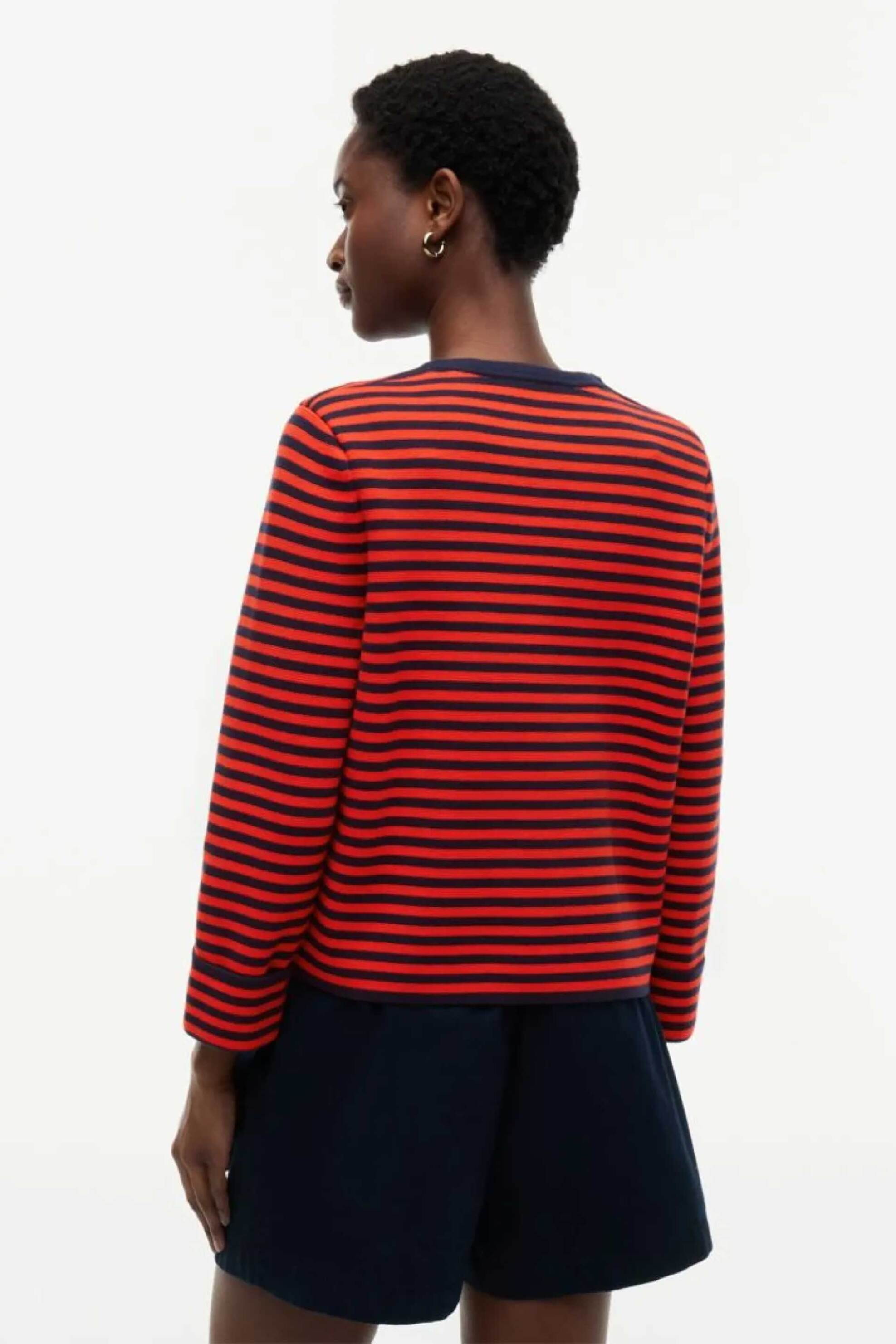 TOMMY HILFIGER Tommy Hilfiger γυναικεία πλεκτή ζακέτα ριγέ Boxy Fit - WW0WW50088 Κόκκινο - 4