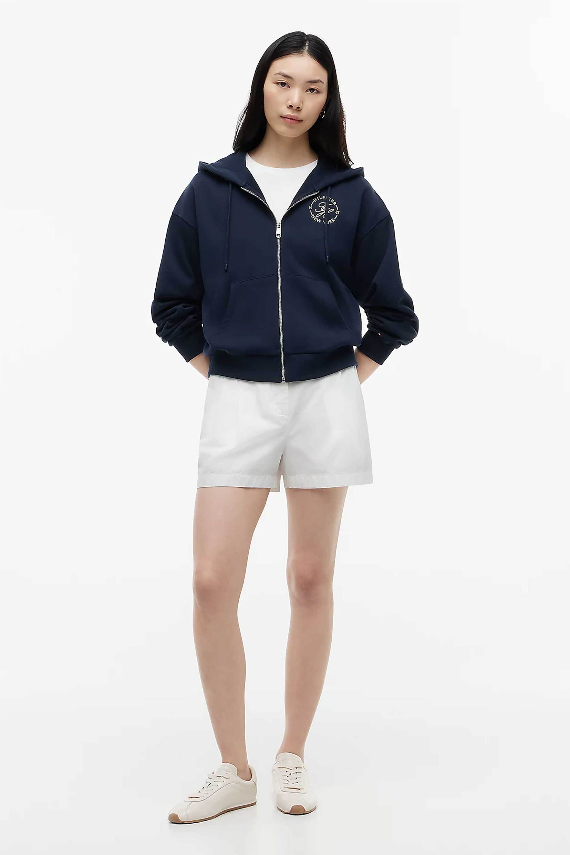 TOMMY HILFIGER Tommy Hilfiger γυναικεία ζακέτα φούτερ με λογότυπο Regular Fit - WW0WW50938 Μπλε Σκούρο - 3