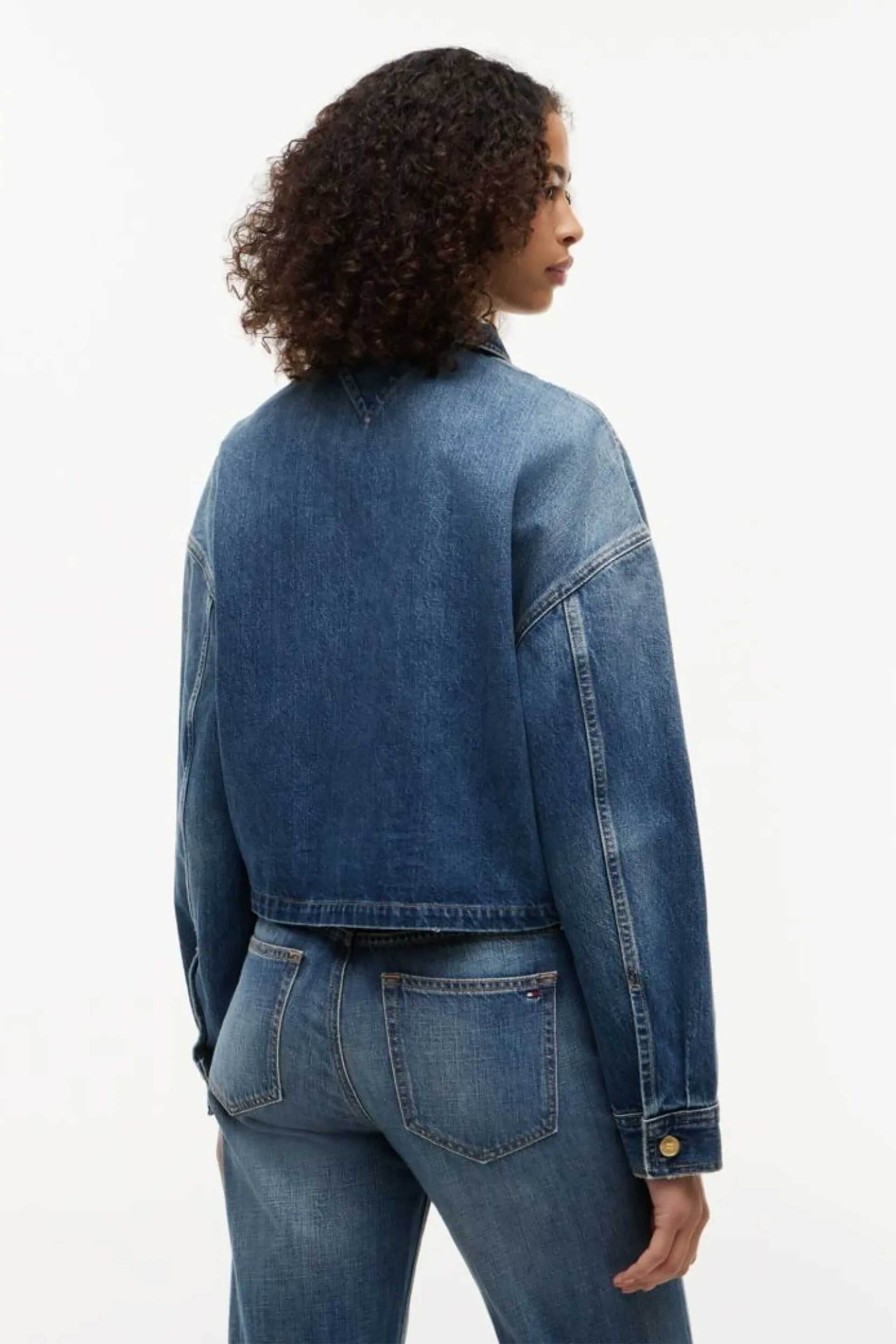 Tommy Hilfiger Γυναικείο Denim Jacket Cropped Relaxed Fit - Ww0Ww50962 Blue