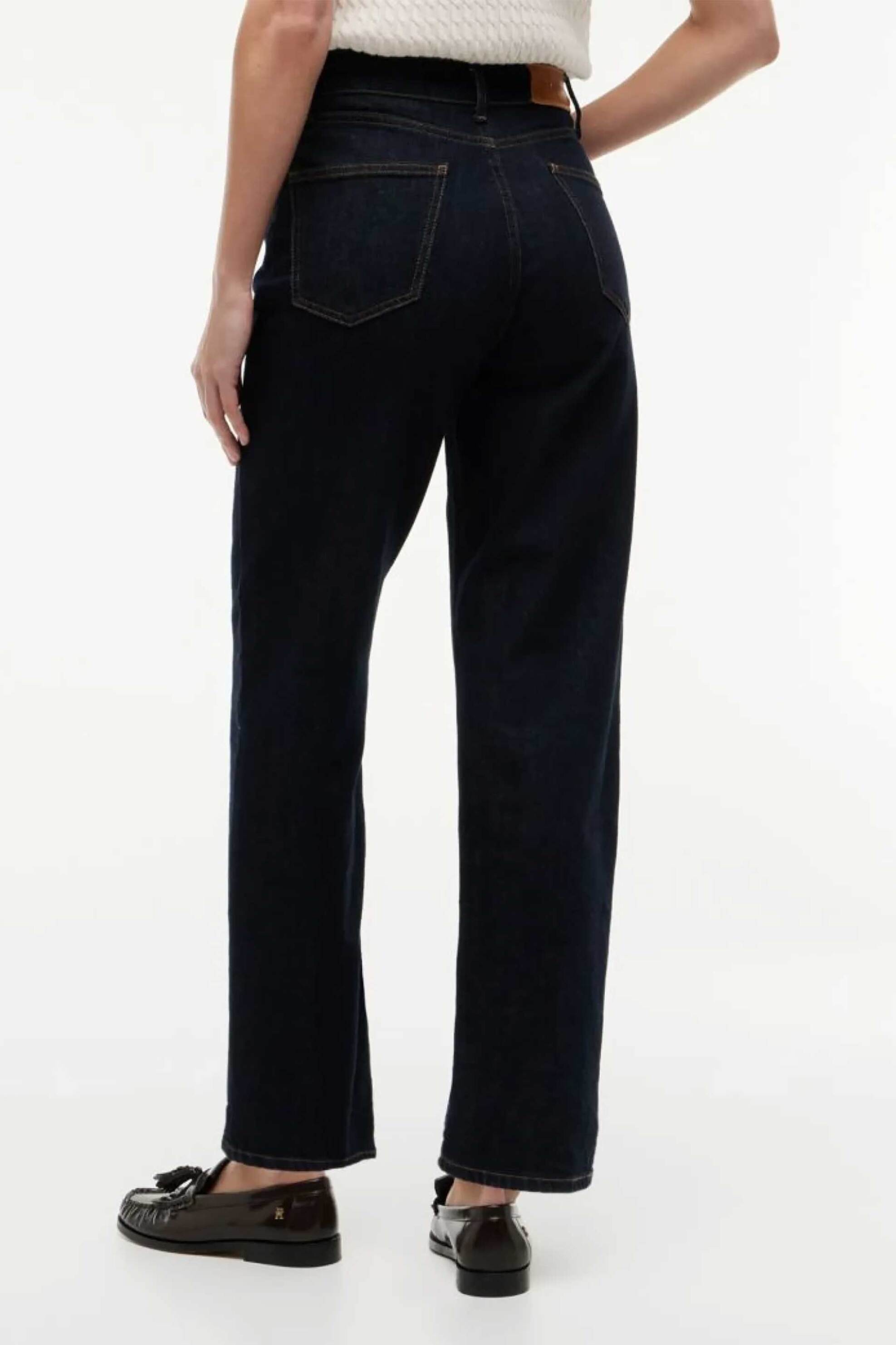 Tommy Hilfiger Γυναικείο Τζιν Παντελόνι Cropped Tapered Leg - Ww0Ww50966 Denim Blue Σκούρο