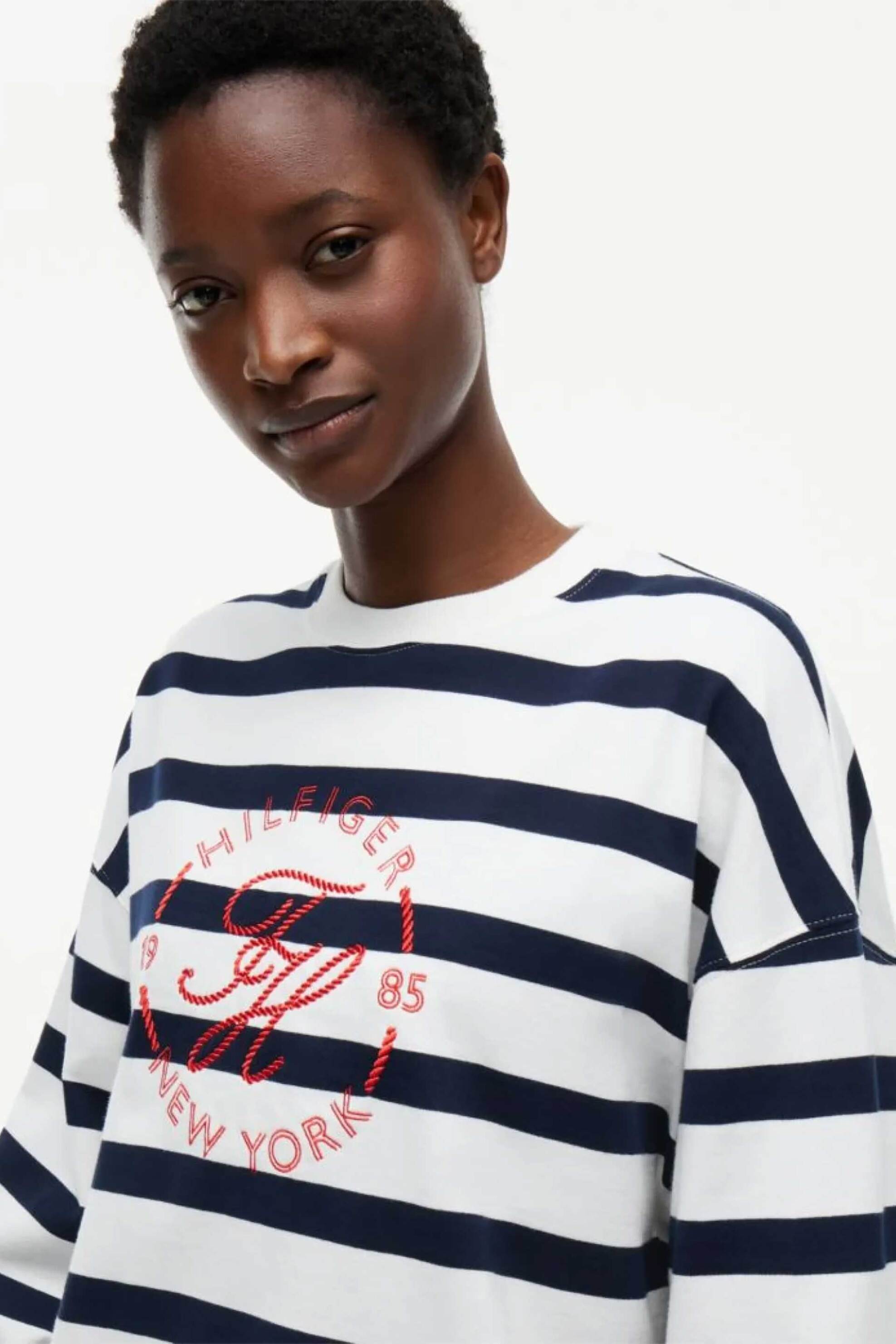 Tommy Hilfiger γυναικείο φούτερ με λογότυπο Relaxed Fit - WW0WW50969 Εκρού