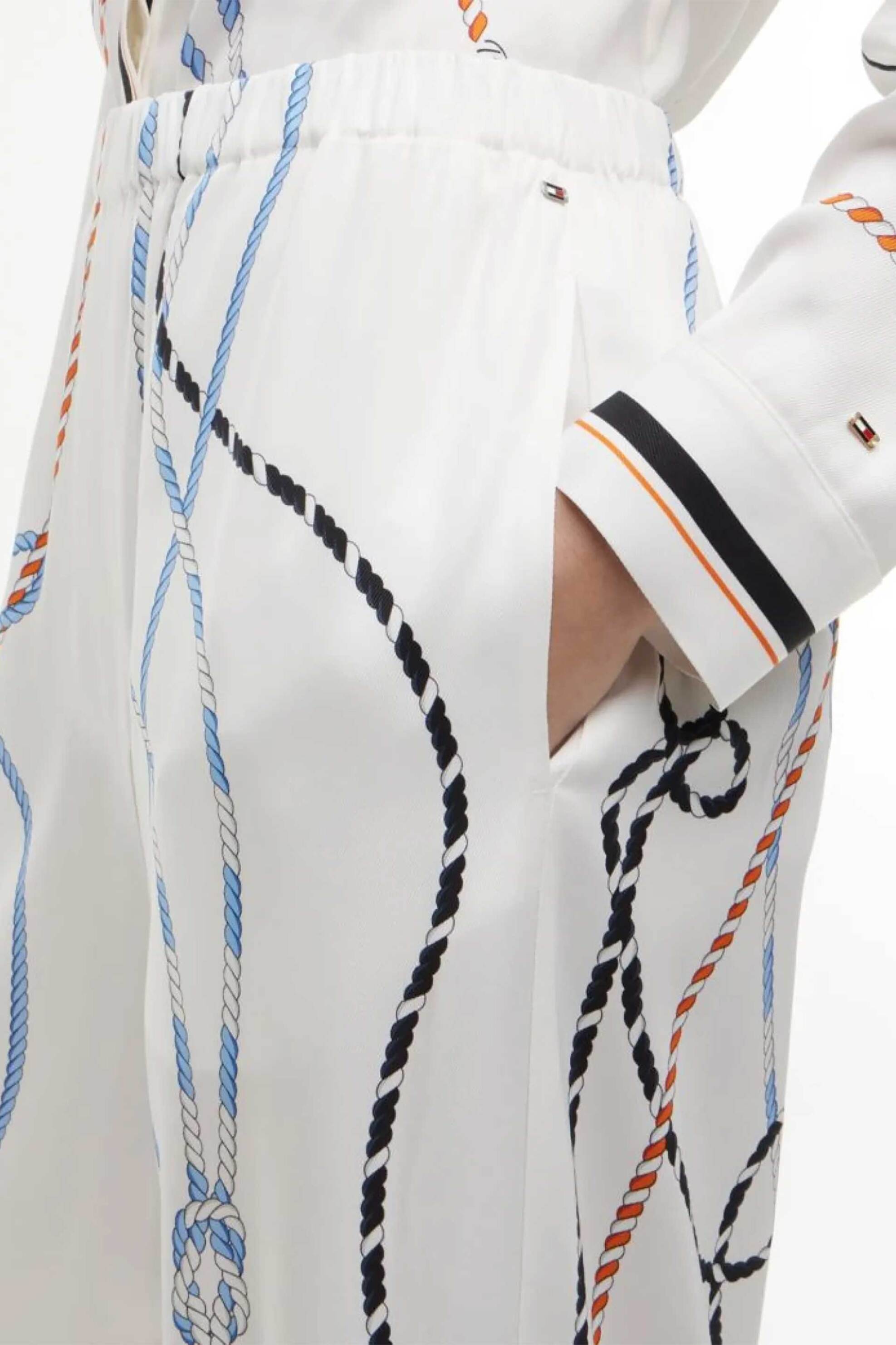 TOMMY HILFIGER Tommy Hilfiger γυναικείο παντελόνι με rope print Straight Fit - WW0WW50976 Πολύχρωμο - 4