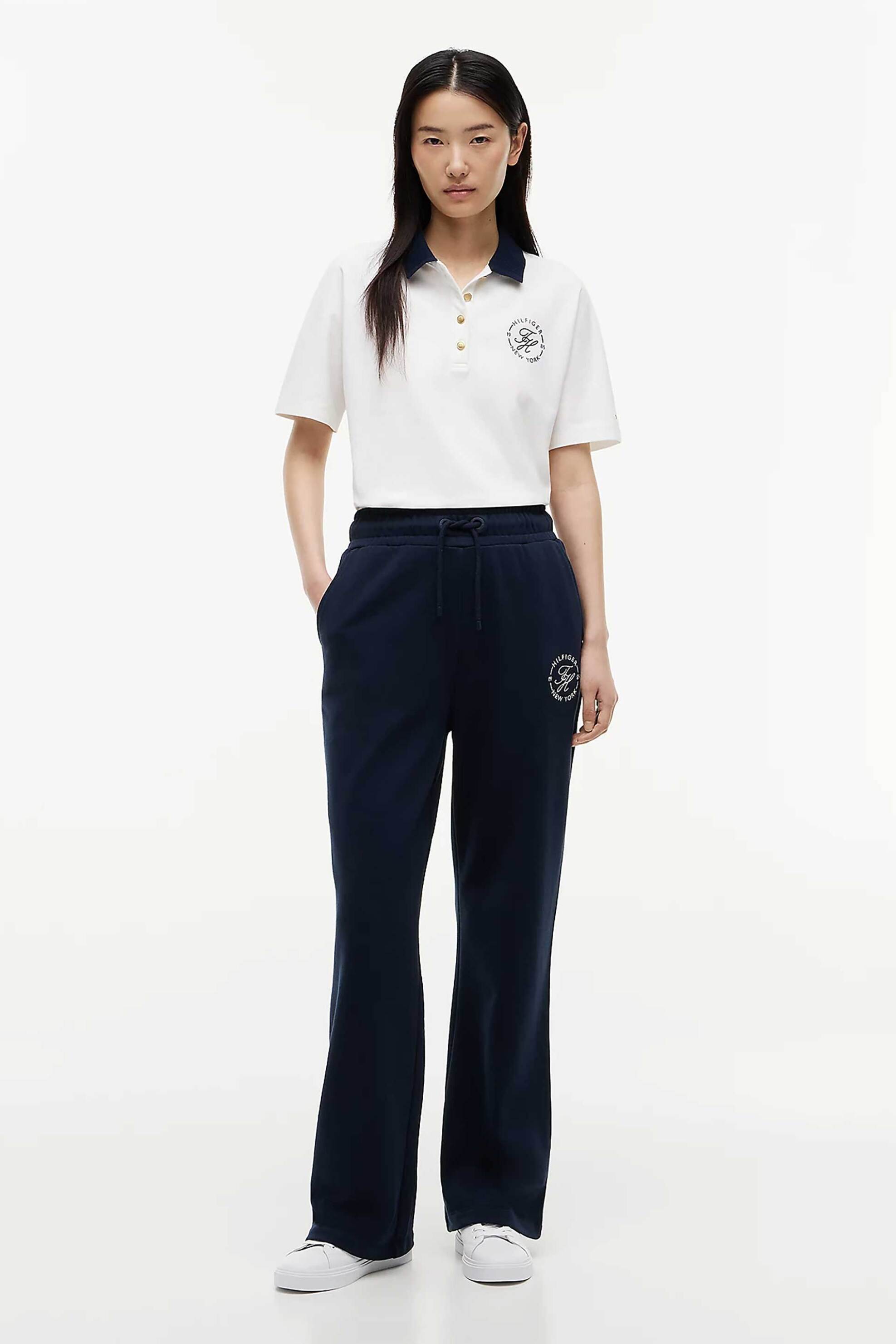 Tommy Hilfiger γυναικείο παντελόνι φόρμας με λογότυπο Regular Fit - WW0WW51097 Μπλε Σκούρο