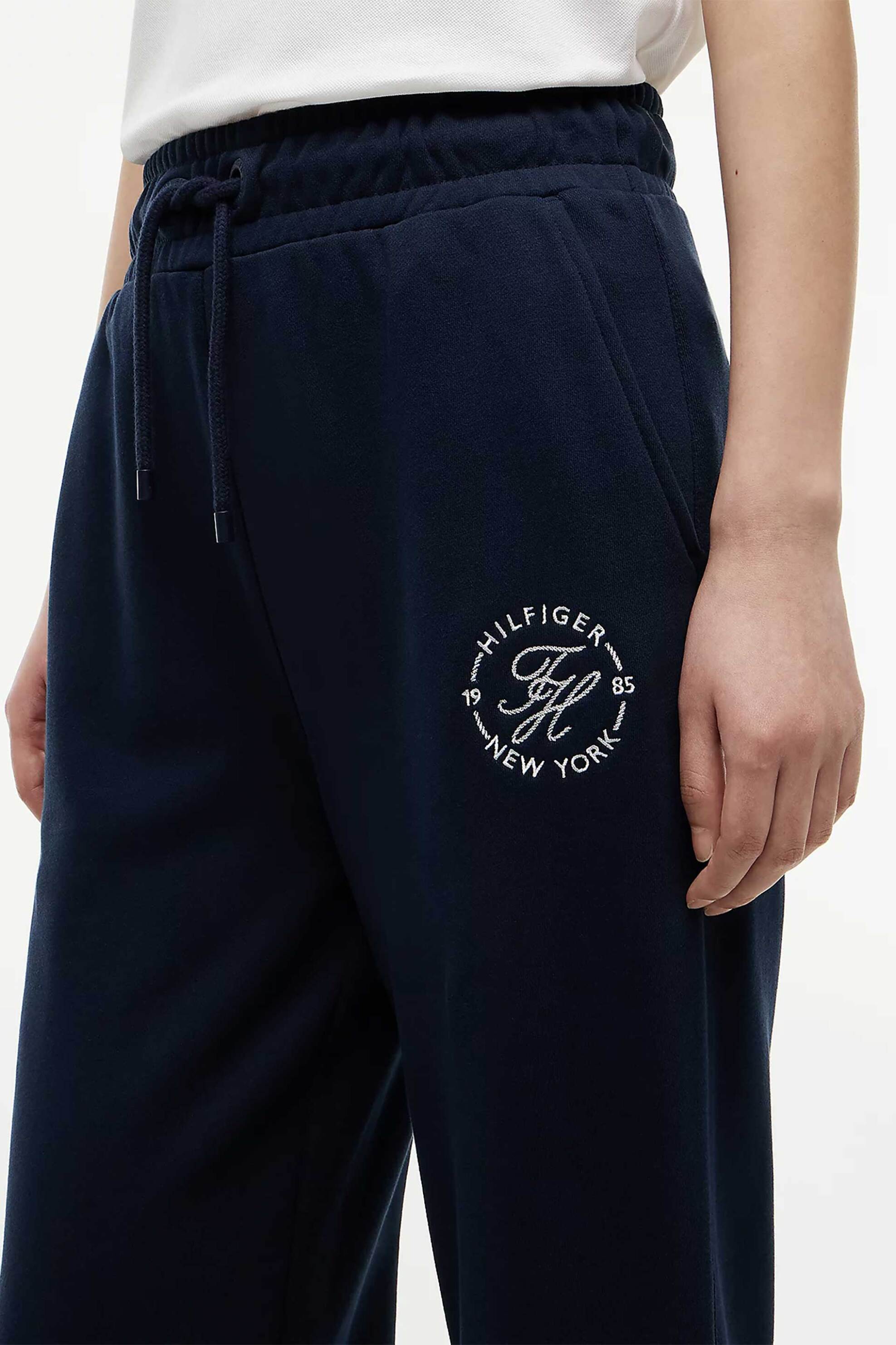 Tommy Hilfiger Γυναικείο Παντελόνι Φόρμας με Λογότυπο Regular Fit - Ww0Ww51097 Μπλε Σκούρο