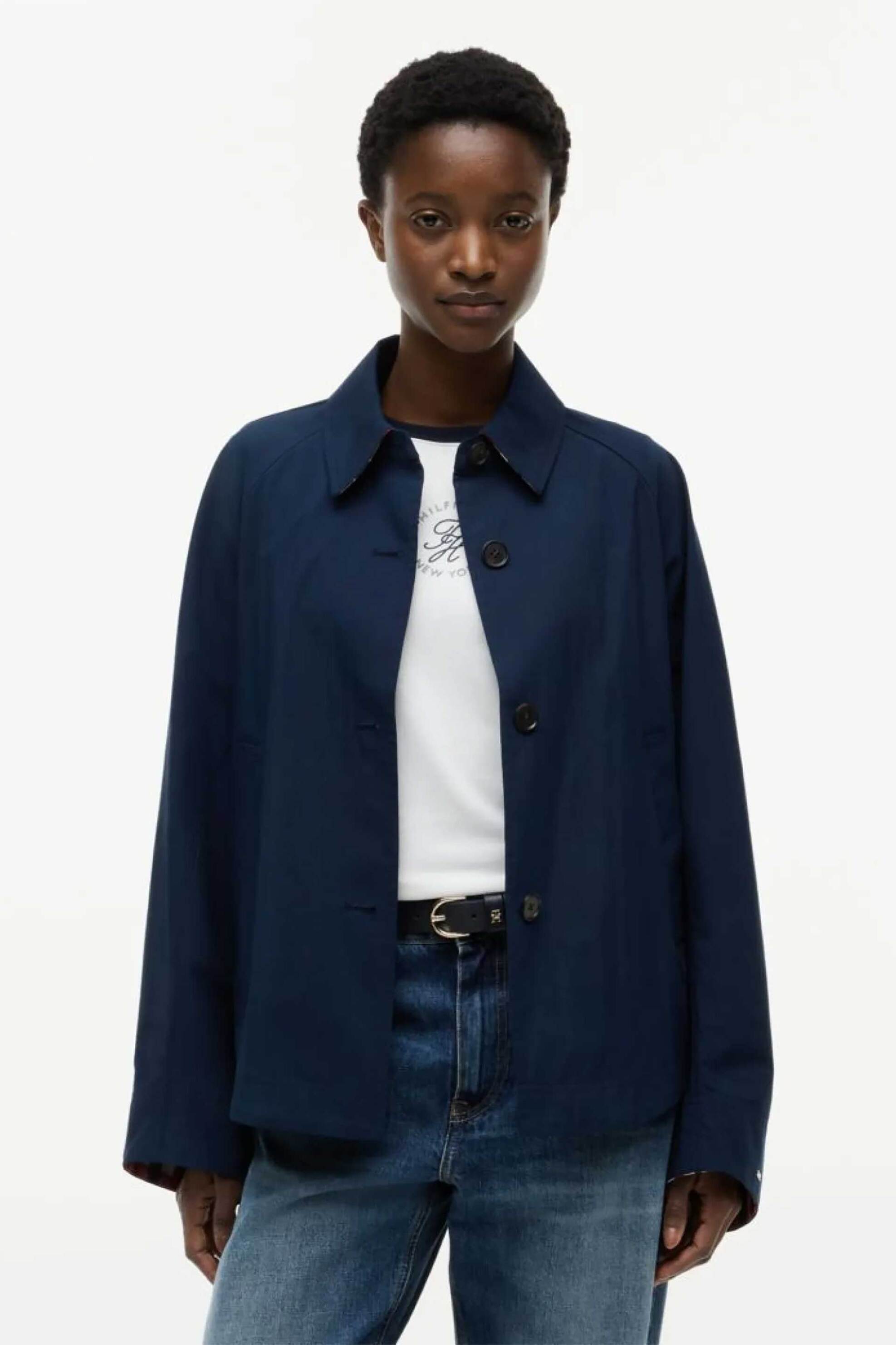 TOMMY HILFIGER Tommy Hilfiger γυναικείο jacket αδιάβροχο Regular Fit - WW0WW49844 Μπλε Σκούρο