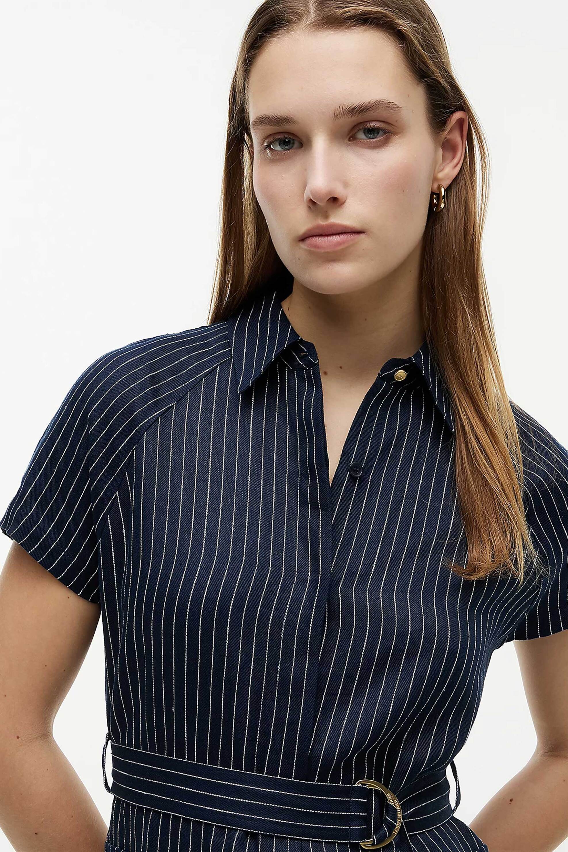 TOMMY HILFIGER Tommy Hilfiger γυναικείο midi φόρεμα ριγέ Regular Fit - WW0WW49912 Μπλε Σκούρο - 2