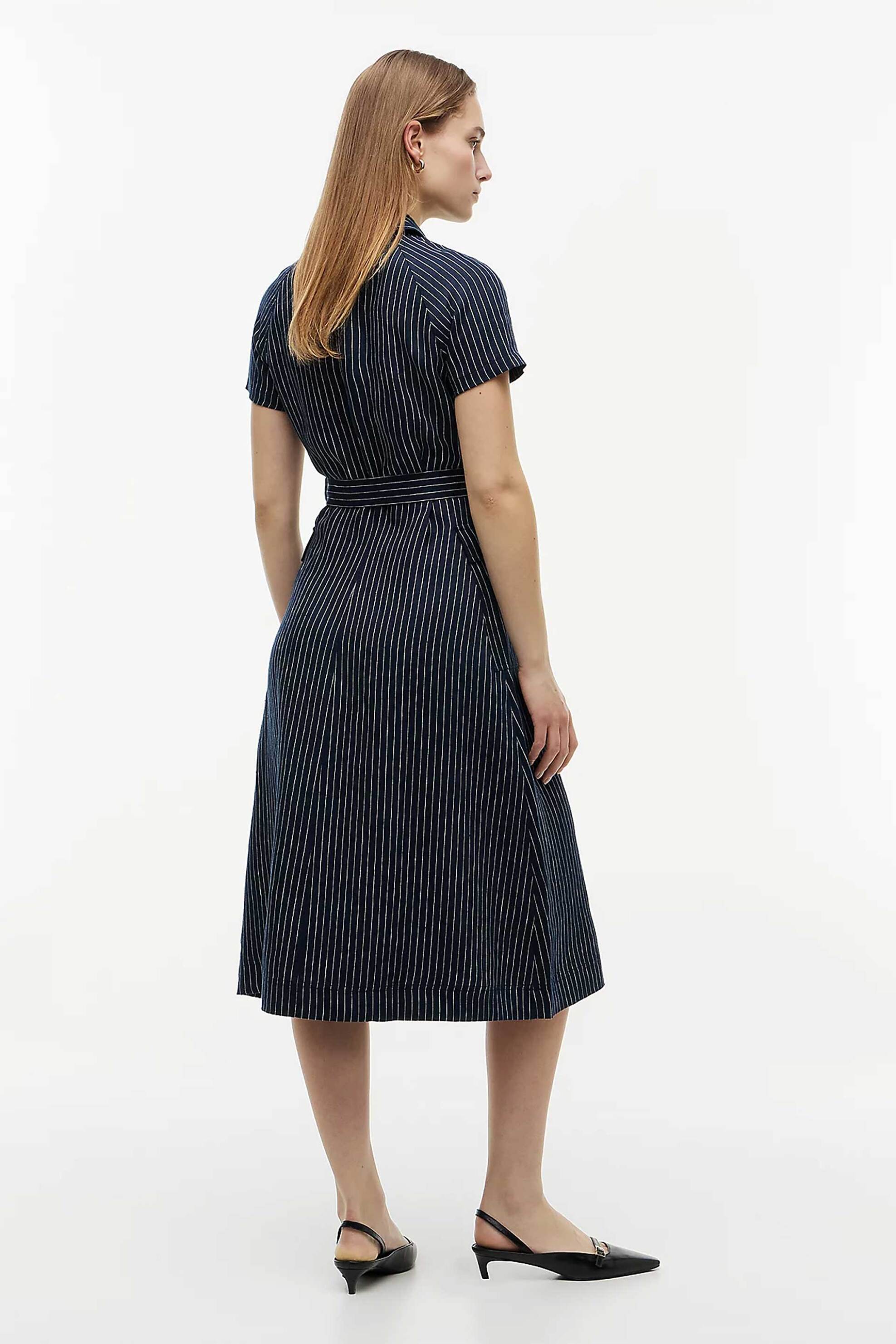 TOMMY HILFIGER Tommy Hilfiger γυναικείο midi φόρεμα ριγέ Regular Fit - WW0WW49912 Μπλε Σκούρο - 3