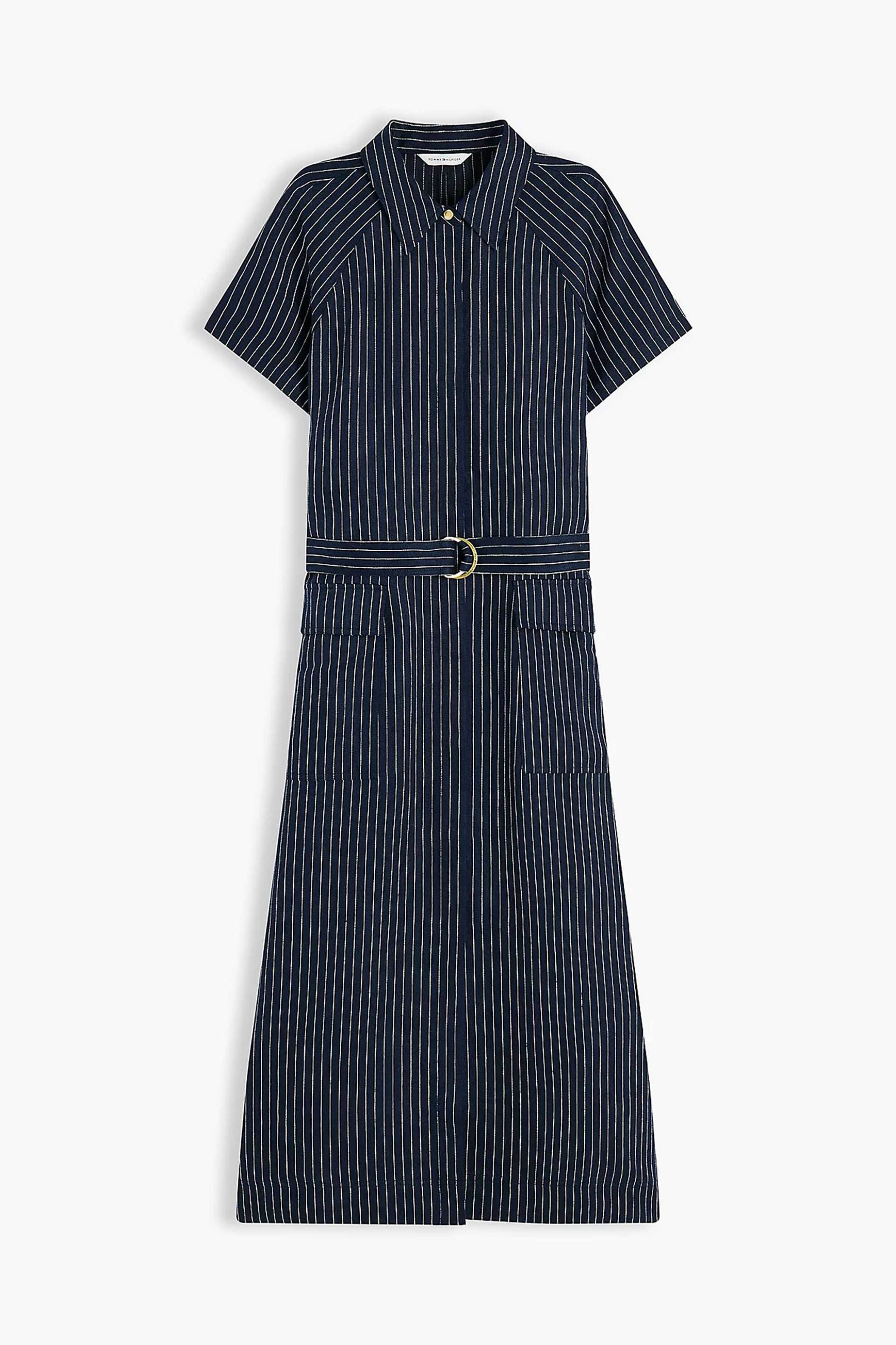 TOMMY HILFIGER Tommy Hilfiger γυναικείο midi φόρεμα ριγέ Regular Fit - WW0WW49912 Μπλε Σκούρο - 4