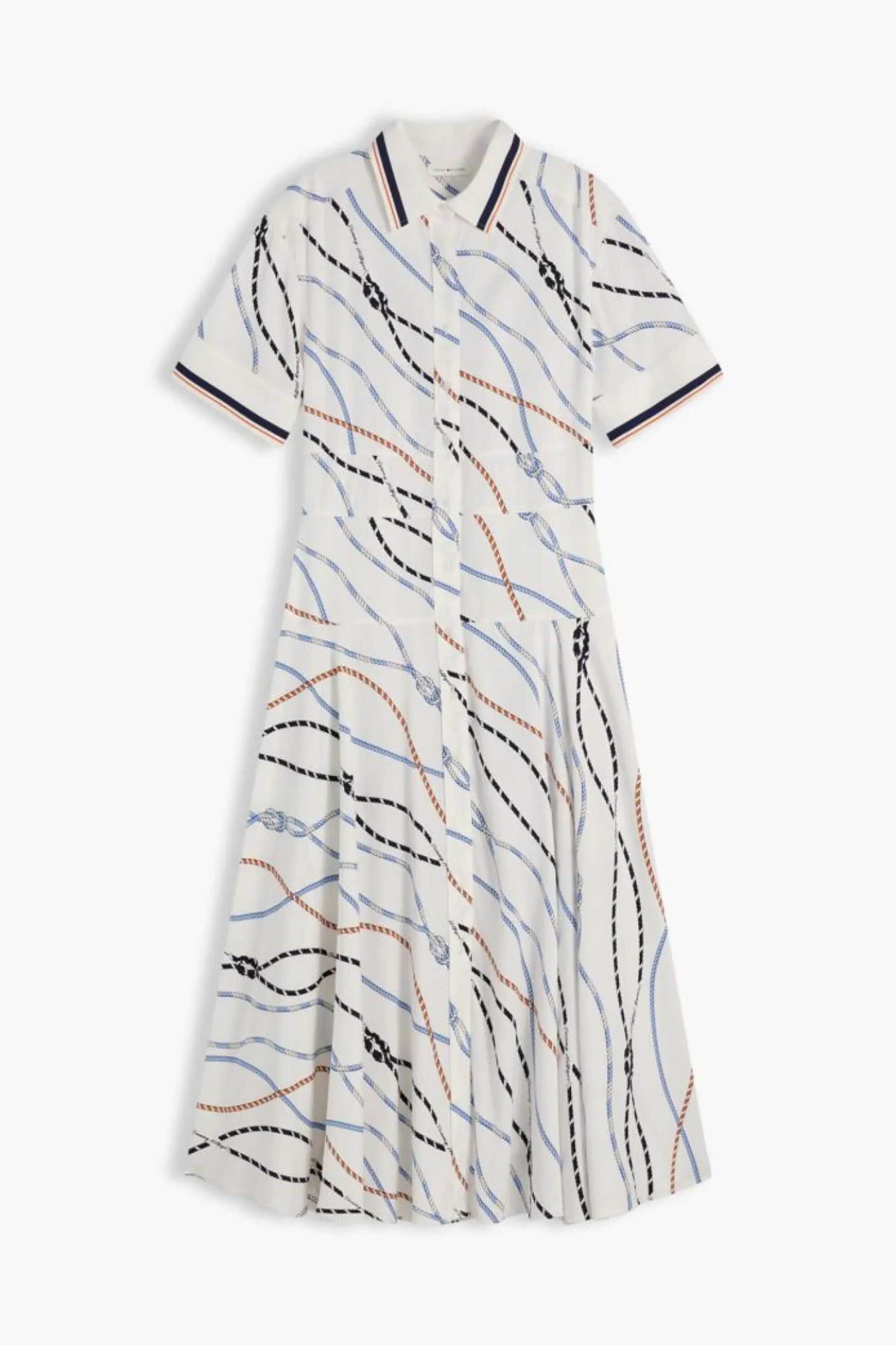 Tommy Hilfiger Γυναικείο Midi Φόρεμα με Rope Print Regular Fit - Ww0Ww50978 Πολύχρωμο