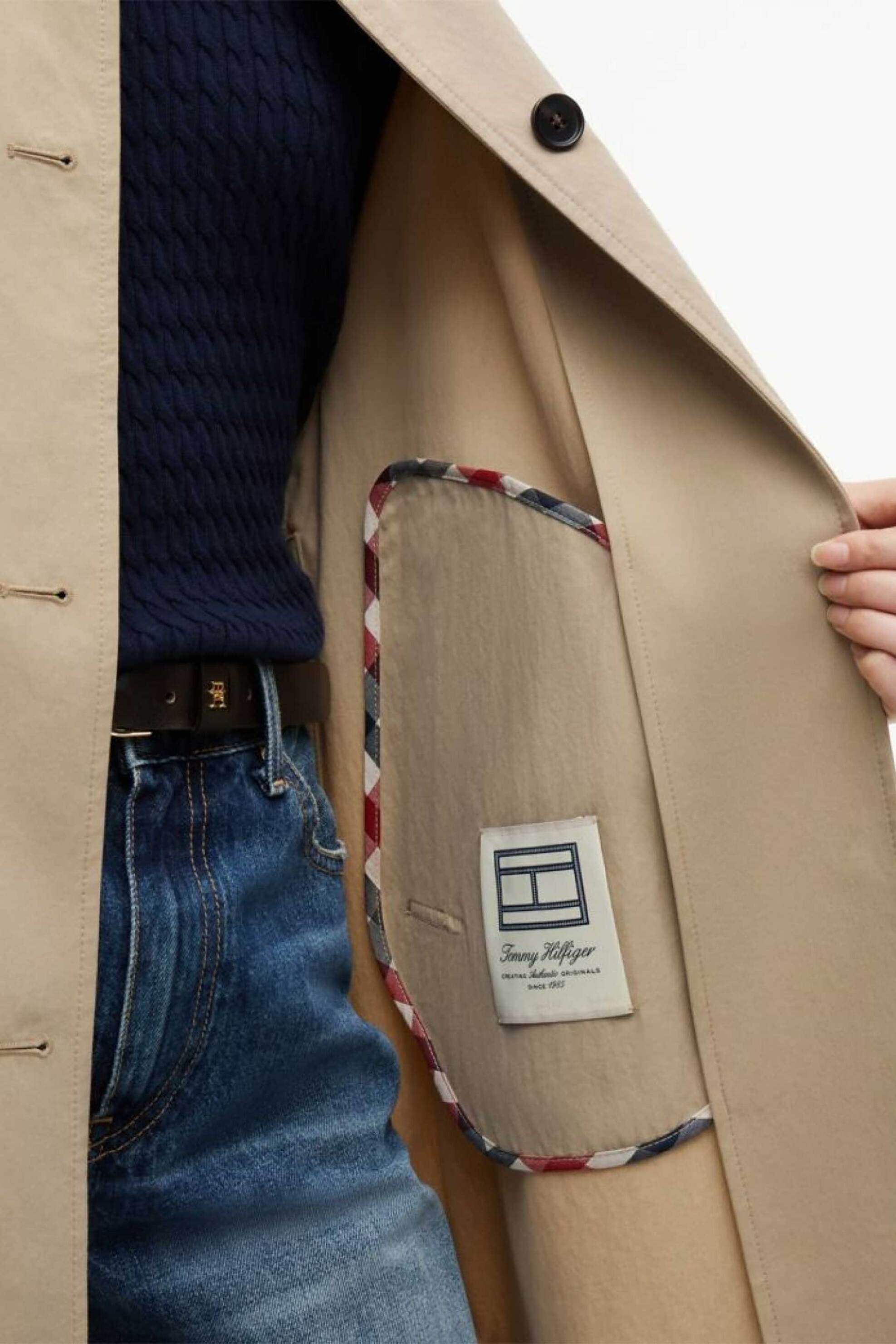 Tommy Hilfiger Γυναικεία Καπαρτίνα Αδιάβροχη Regular Fit - Ww0Ww49842 Καμηλό