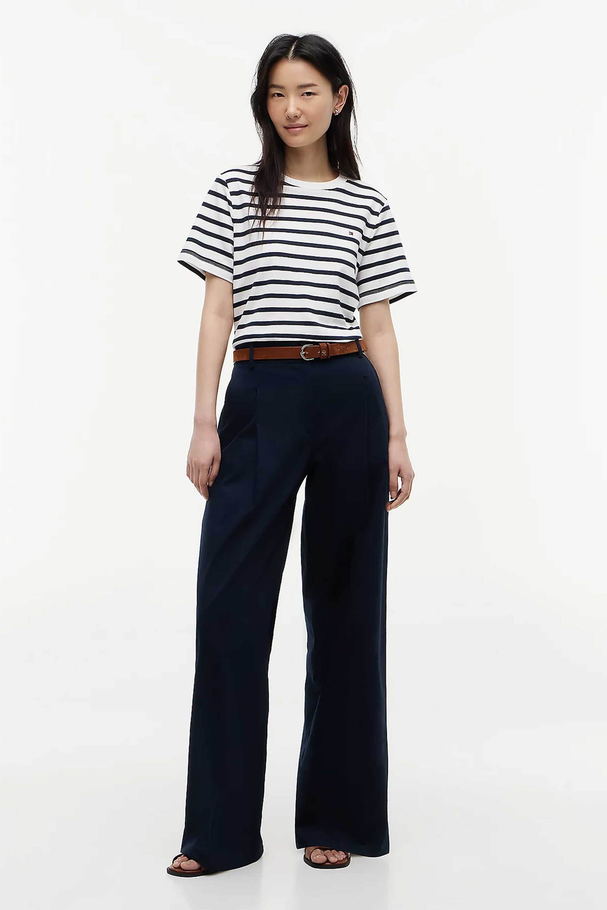 TOMMY HILFIGER Tommy Hilfiger γυναικείο παντελόνι Wide Leg - WW0WW50135 Μπλε Σκούρο