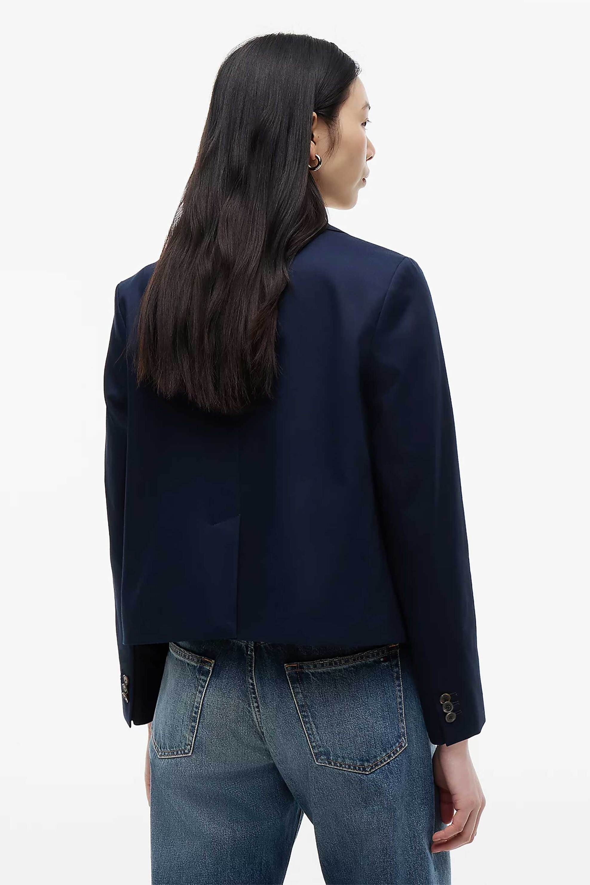 Tommy Hilfiger Γυναικείο Σακάκι με Λογότυπο Regular Fit - Ww0Ww50146 Μπλε Σκούρο