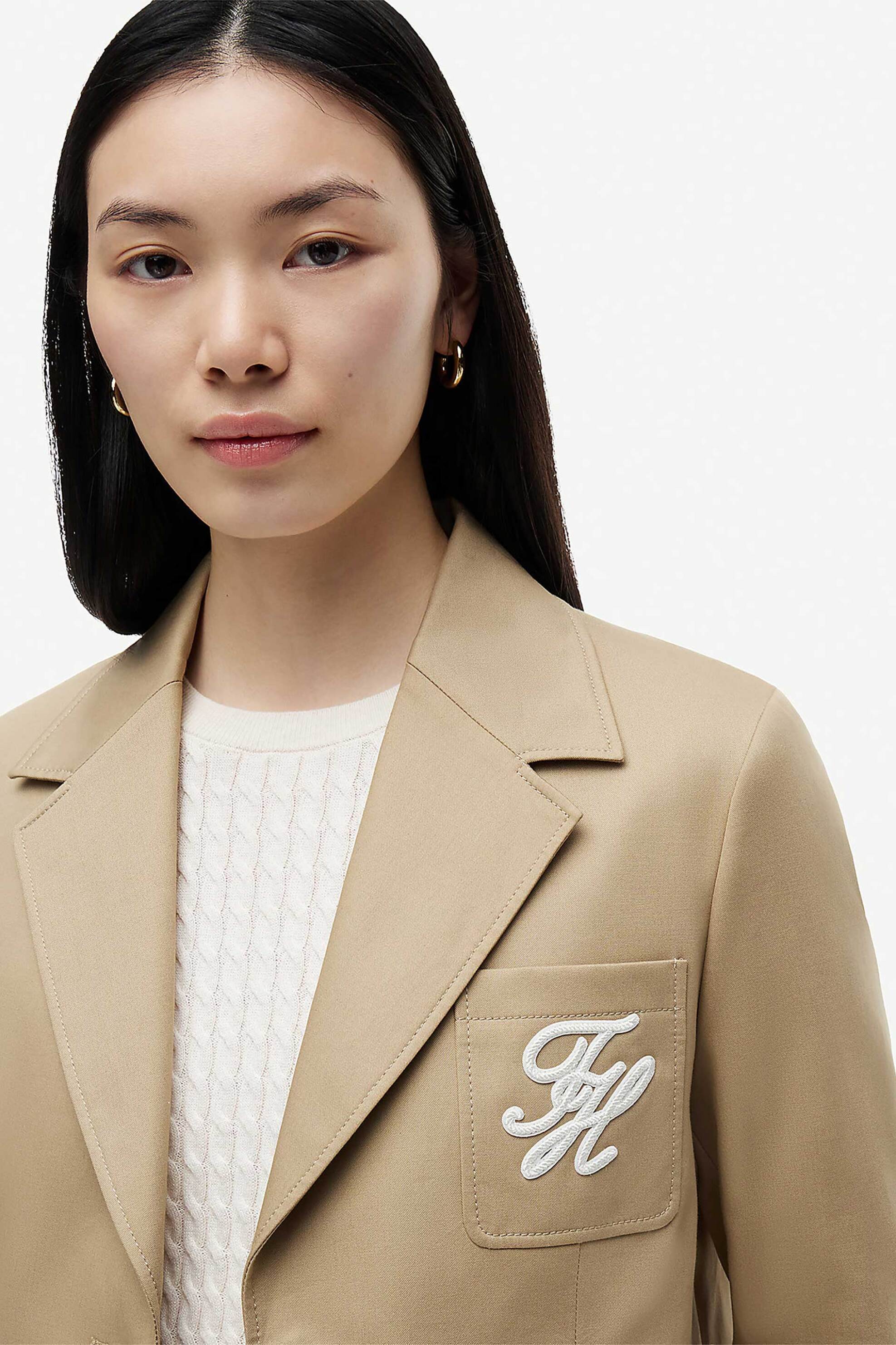 TOMMY HILFIGER Tommy Hilfiger γυναικείο σακάκι με λογότυπο Regular Fit - WW0WW50146 Καμηλό - 2