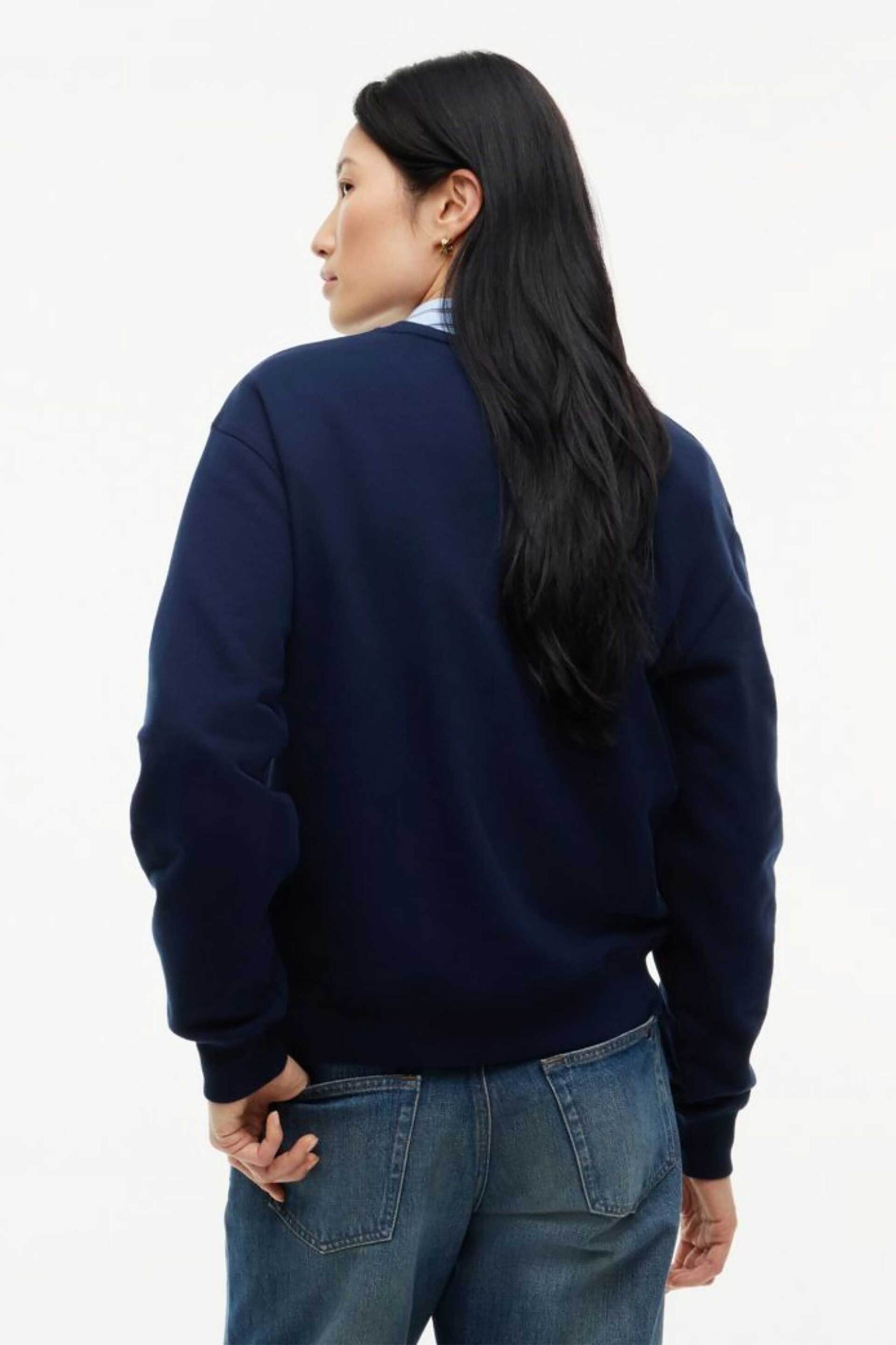 Tommy Hilfiger Γυναικεία Μπλούζα Φούτερ με Κεντημένο Monogram Regular Fit - Ww0Ww52355 Μπλε Σκούρο