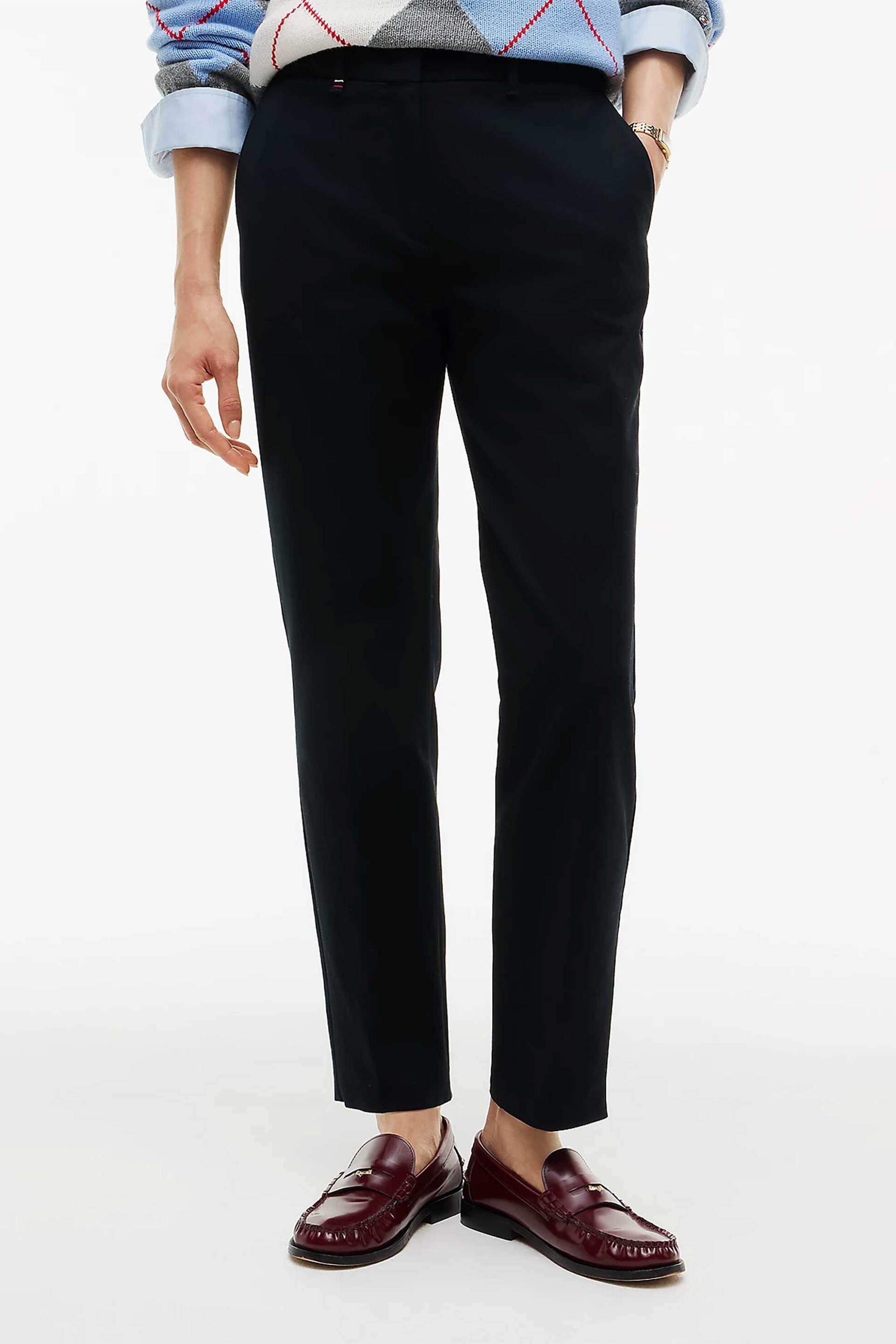 Tommy Hilfiger γυναικείο παντελόνι gabardine Slim Straight Fit - WW0WW52293 Μαύρο