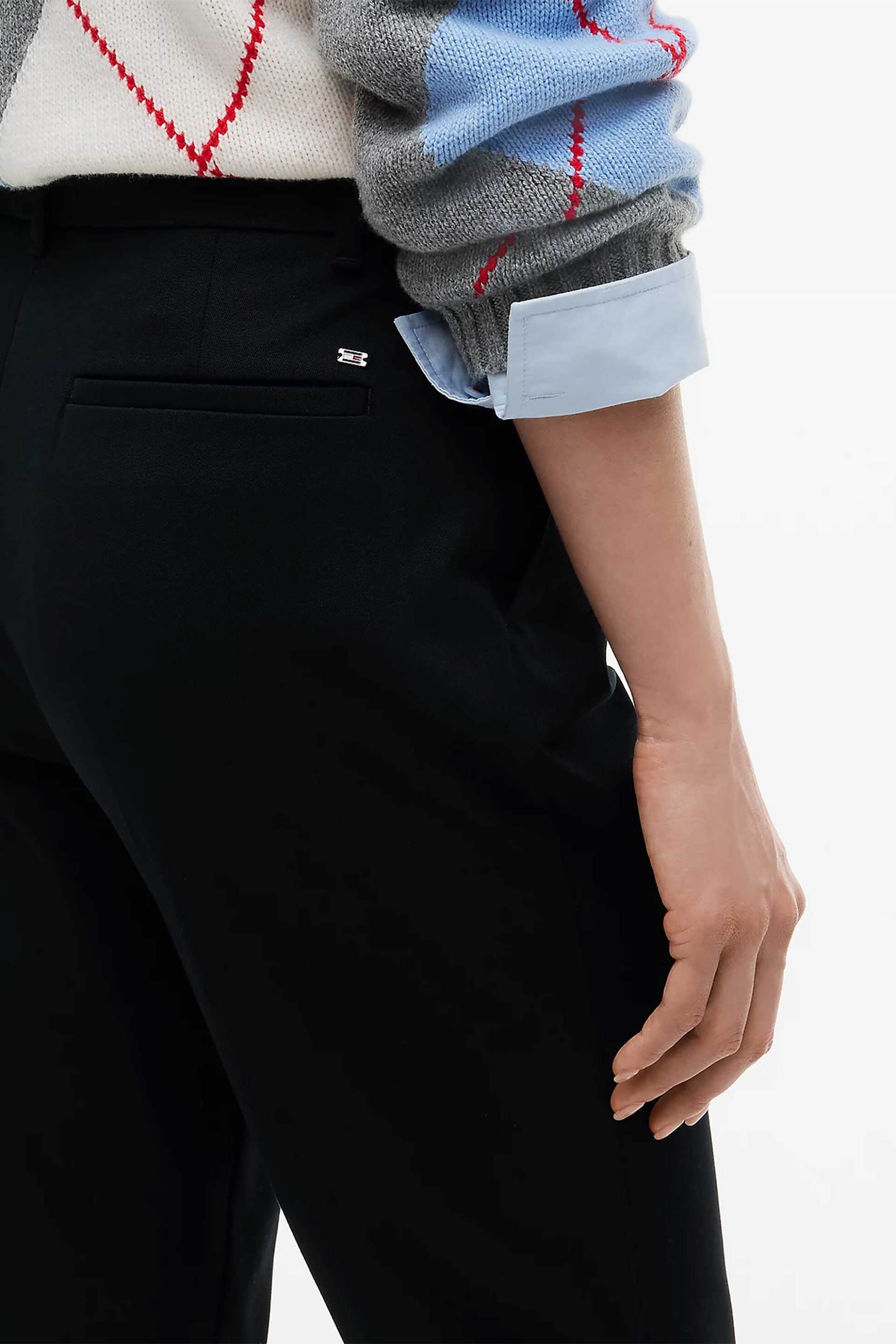 Tommy Hilfiger Γυναικείο Παντελόνι Gabardine Slim Straight Fit - Ww0Ww52293 Μαύρο