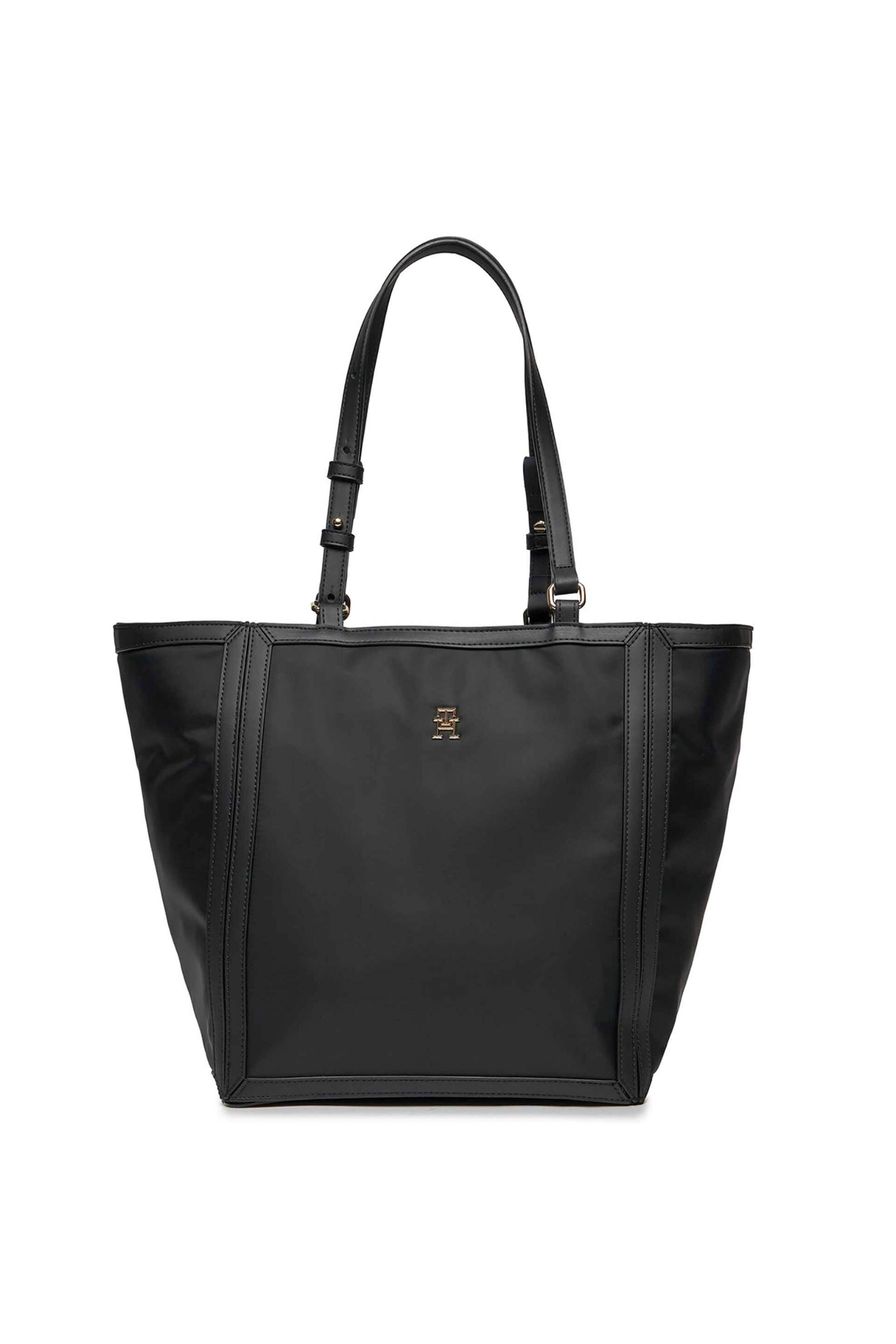 Γυναίκα > ΤΣΑΝΤΕΣ > Τσάντες Ώμου & Shopper Bags Tommy Hilfiger γυναικεία τσάντα tote με μεταλλικό λογότυπο - AW0AW15717 Μαύρο