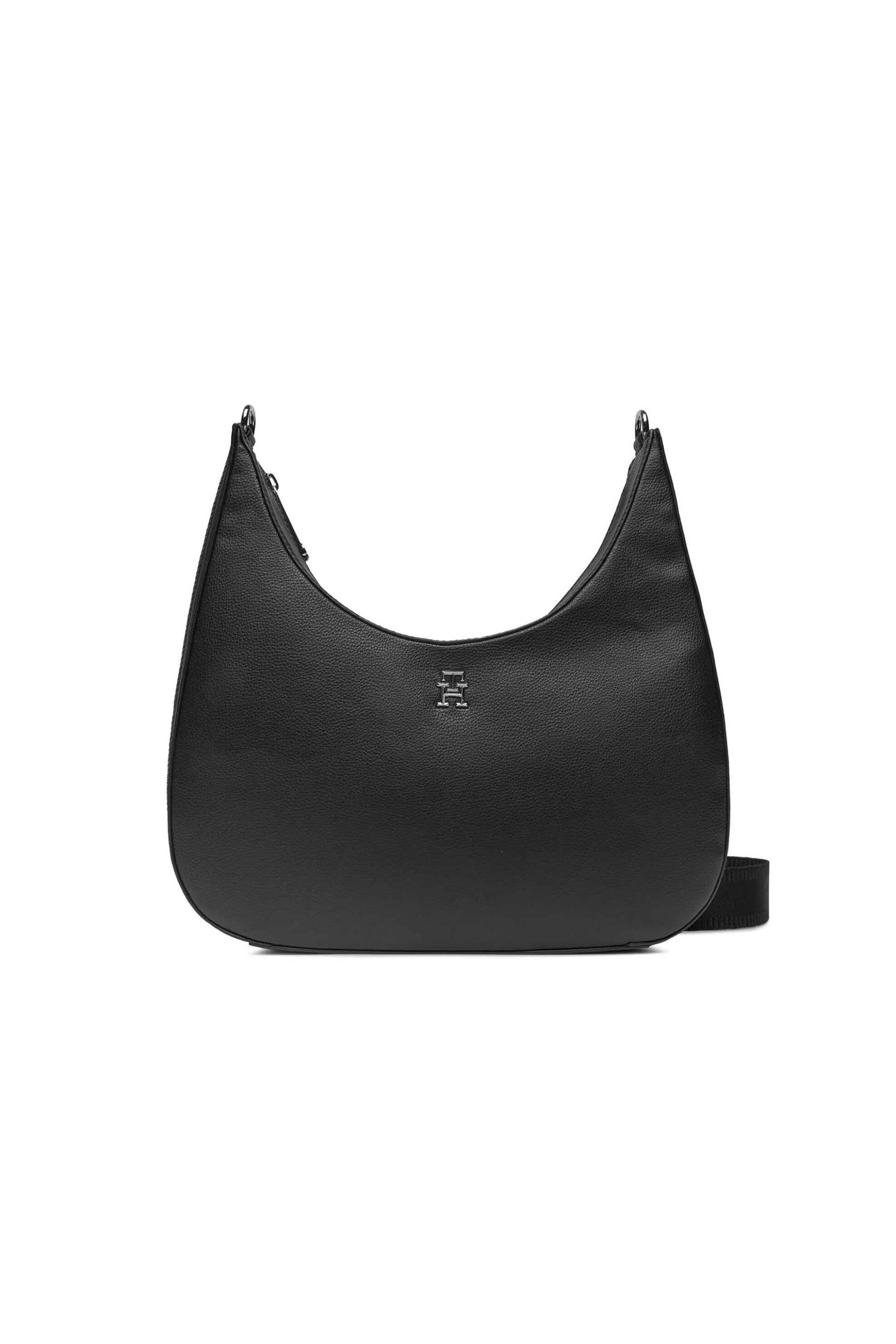 Γυναίκα > ΤΣΑΝΤΕΣ > Τσάντες Ταχυδρόμου & Cross Body Tommy Hilfiger γυναικεία τσάντα crossbody hobo faux leather με μεταλλικό monogram logo - AW0AW15723 Μαύρο