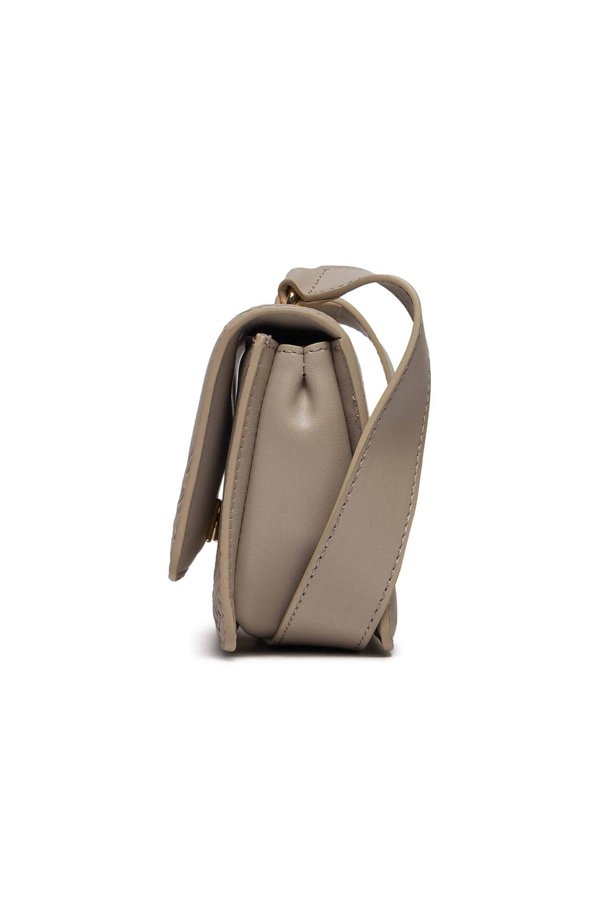 Tommy Hilfiger γυναικείο mini bag crossbody με all-over ανάγλυφο monogram logo - AW0AW15727 Μπεζ