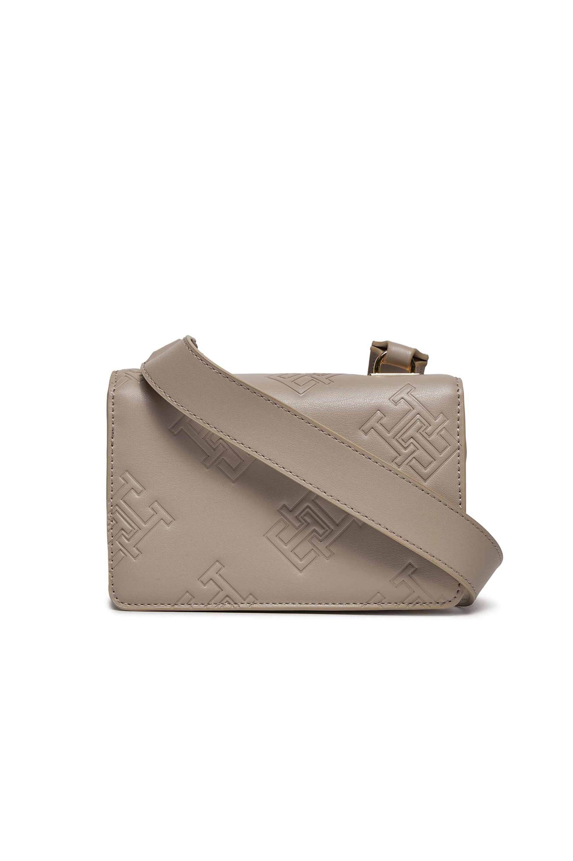 TOMMY HILFIGER Tommy Hilfiger γυναικείο mini bag crossbody με all-over ανάγλυφο monogram logo - AW0AW15727 Μπεζ - 3