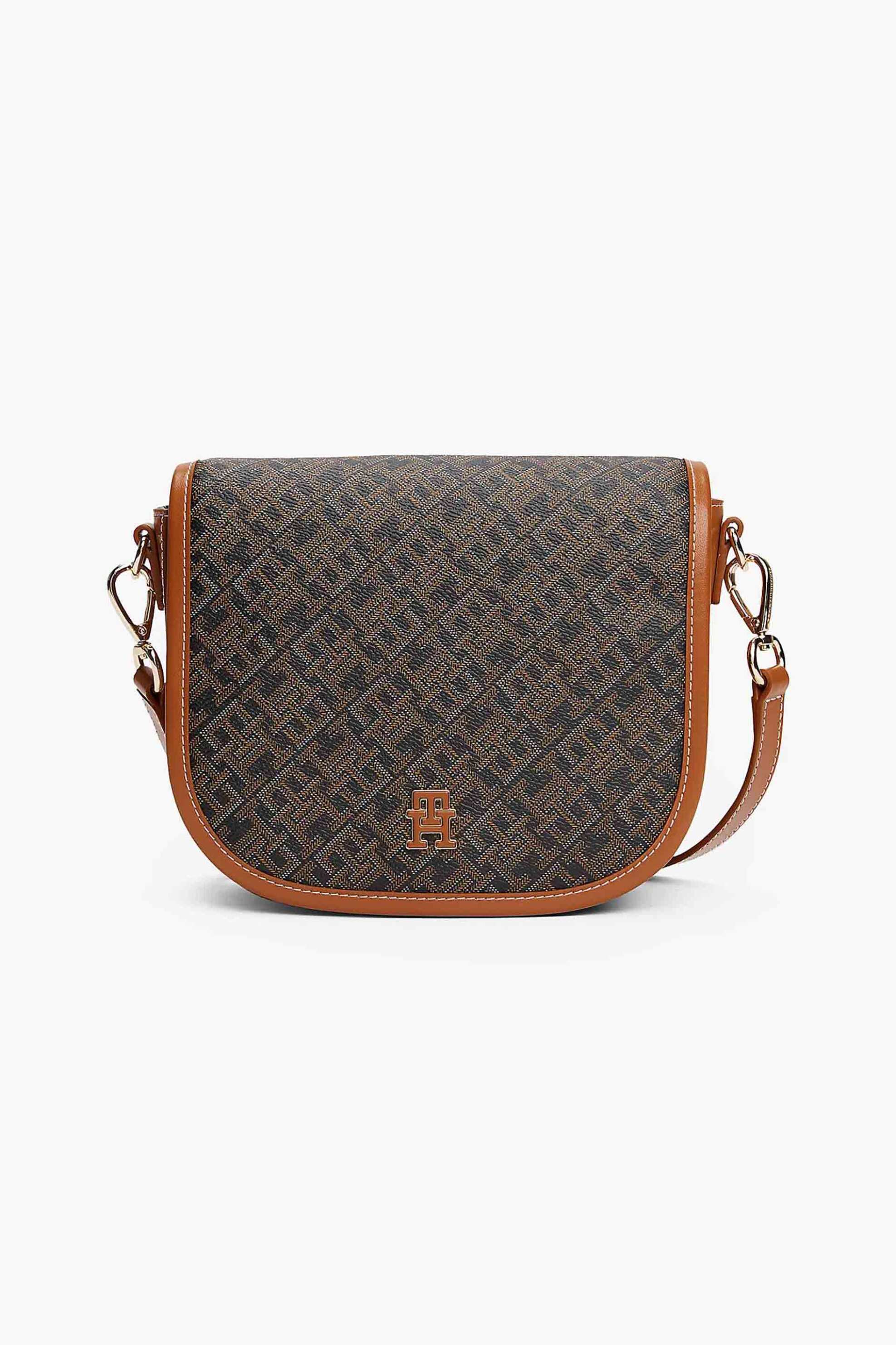 Tommy Hilfiger γυναικεία τσάντα crossbody με all-over monogram pattern και μεταλλικό monogram "Monoplay" - AW0AW17414 Μαύρο