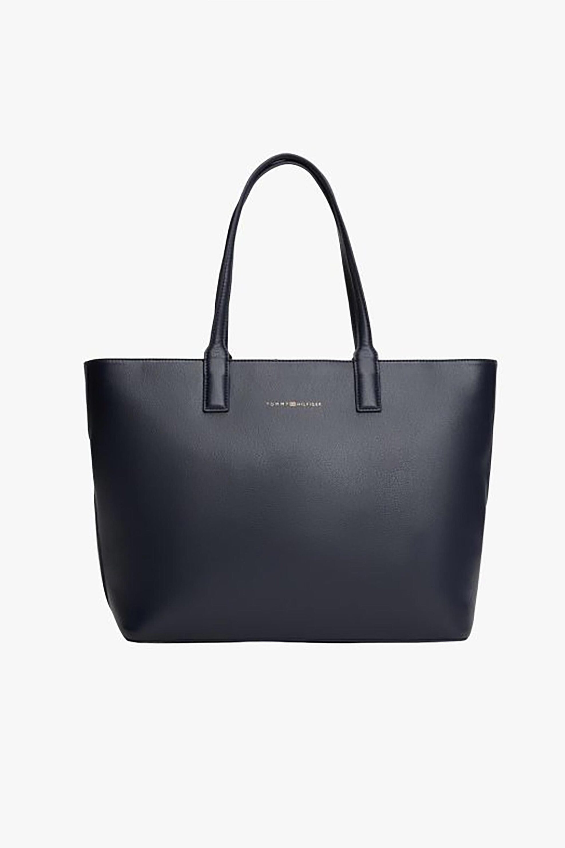 Tommy Hilfiger γυναικεία τσάντα tote με μεταλλικό λογότυπο - AW0AW17449 Μπλε Σκούρο