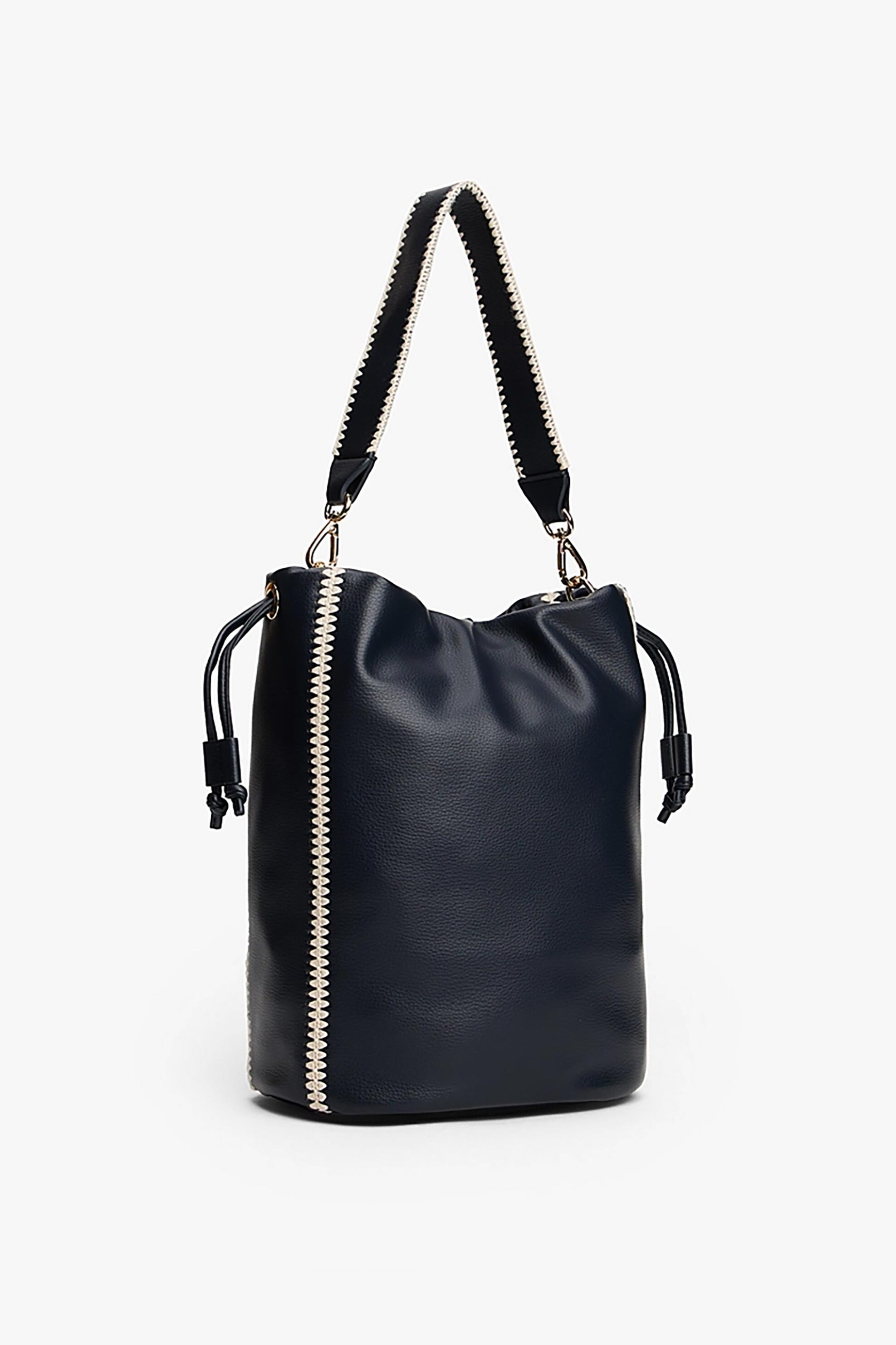 Tommy Hilfiger γυναικεία τσάντα bucket με μεταλλικό λογότυπο - AW0AW17540 Σκούρο Μπλε φωτογραφία