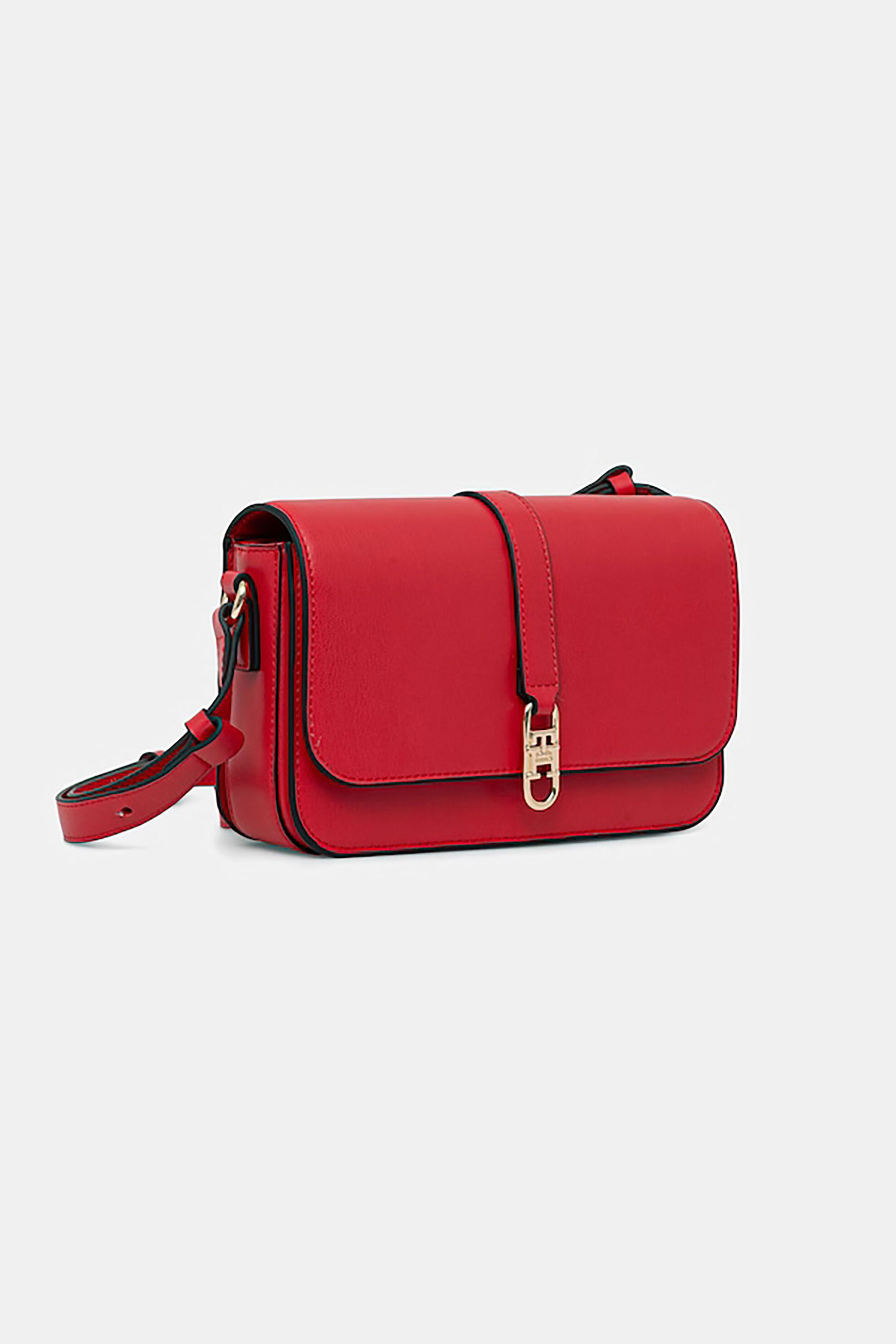 Tommy Hilfiger Γυναικεία Τσάντα Ώμου Crossbody με Μεταλλικό Monogram Libre - Aw0Aw17723 Κόκκινο