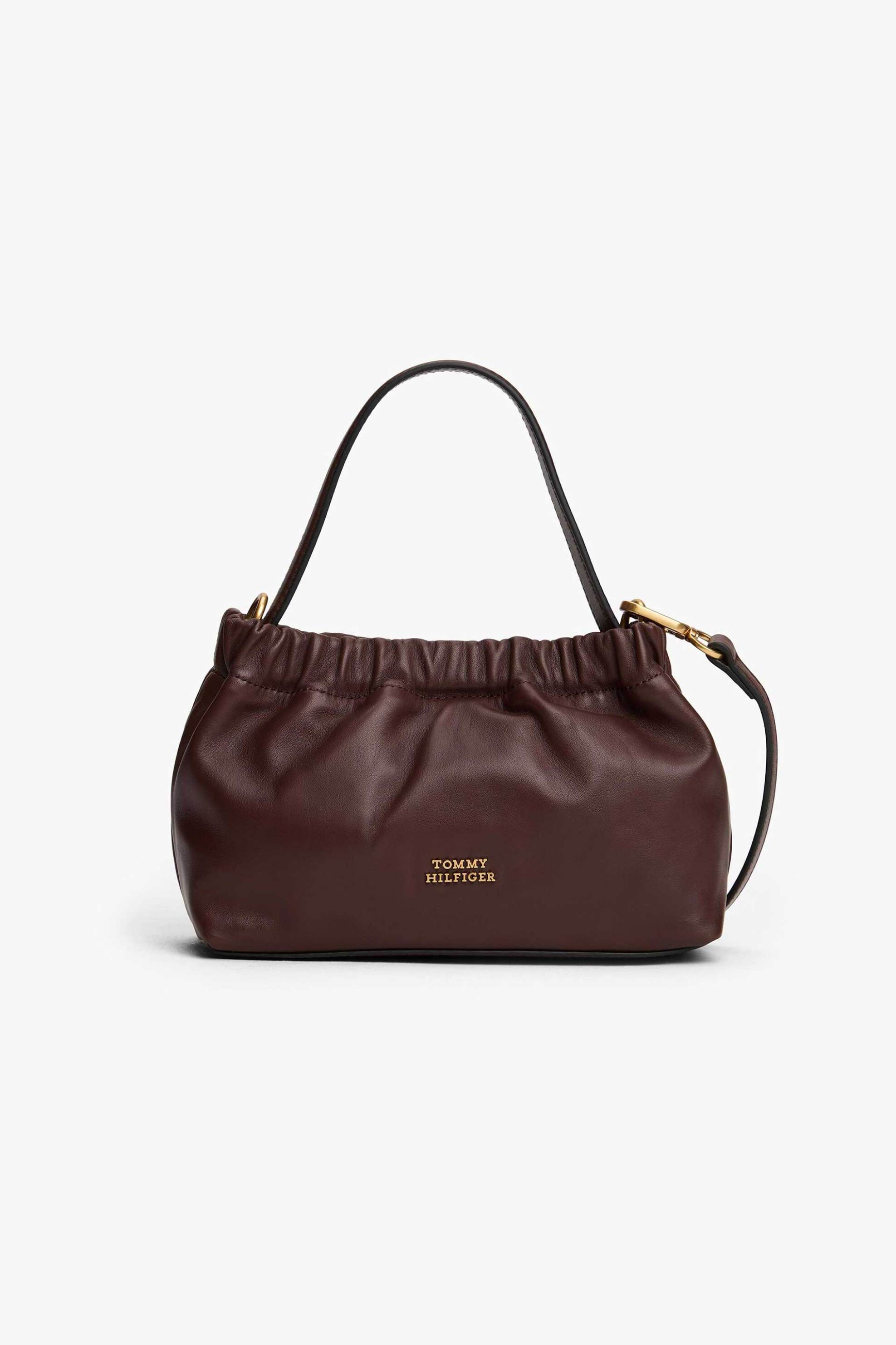 Tommy Hilfiger γυναικείο τσαντάκι ώμου/crossbody με αλυσίδα και μεταλλικό λογότυπο - AW0AW18306 Καφέ Σκούρο