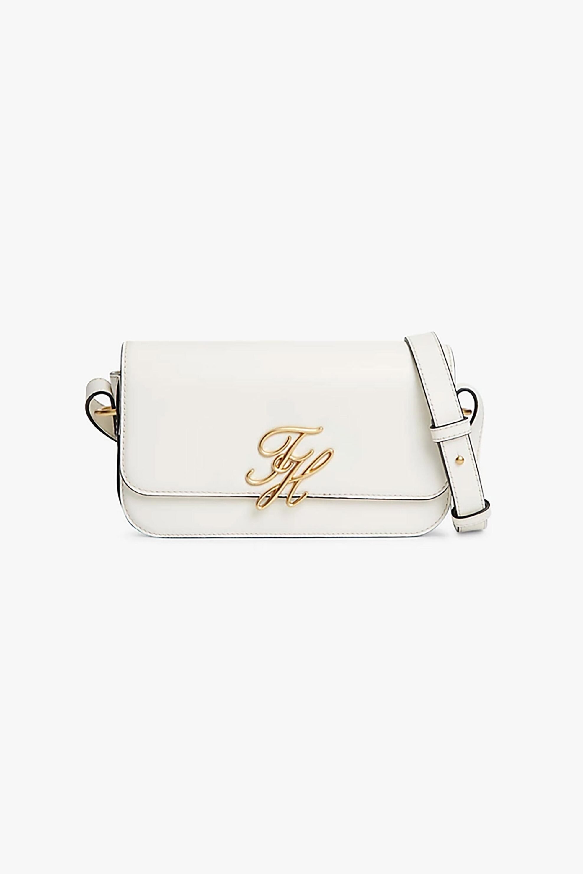 Tommy Hilfiger γυναικεία τσάντα crossbody με μεταλλικό monogram "TΗ Script " - AW0AW18399 Εκρού