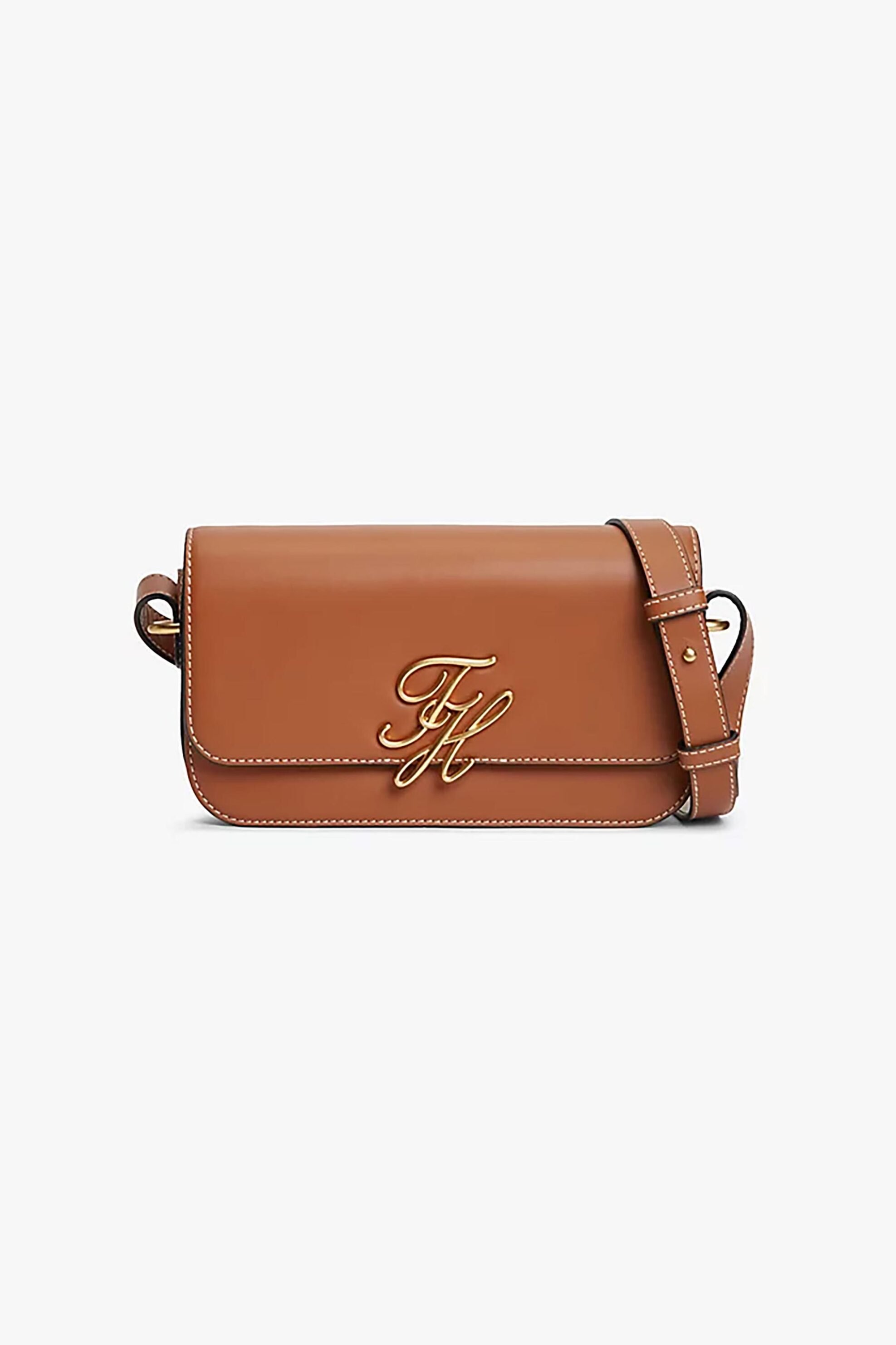 Tommy Hilfiger γυναικεία τσάντα crossbody με μεταλλικό monogram "TΗ Script " - AW0AW18399 Ταμπά