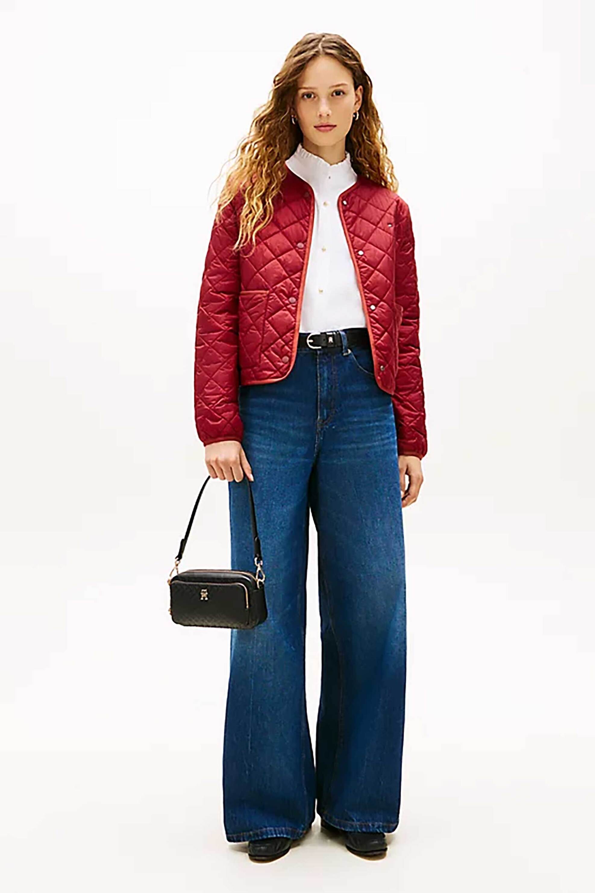Tommy Hilfiger Γυναικεία Τσάντα Crossbody με Μεταλλικό Monogram Th Daily Camera Bag - Aw0Aw18414 Μαύρο