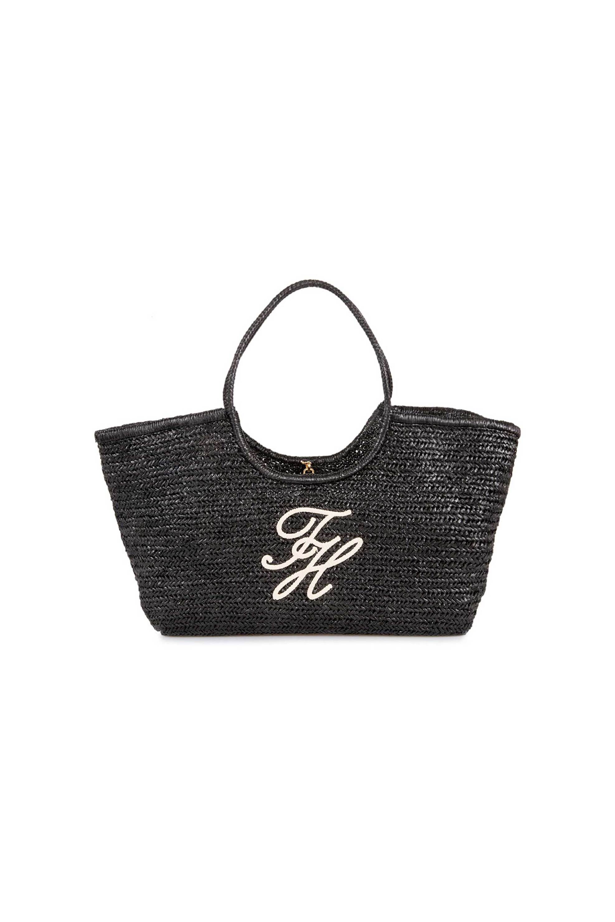 Tommy Hilfiger γυναικεία τσάντα tote με ανάγλυφο monogram "TH Elev" - AW0AW18633 Μαύρο