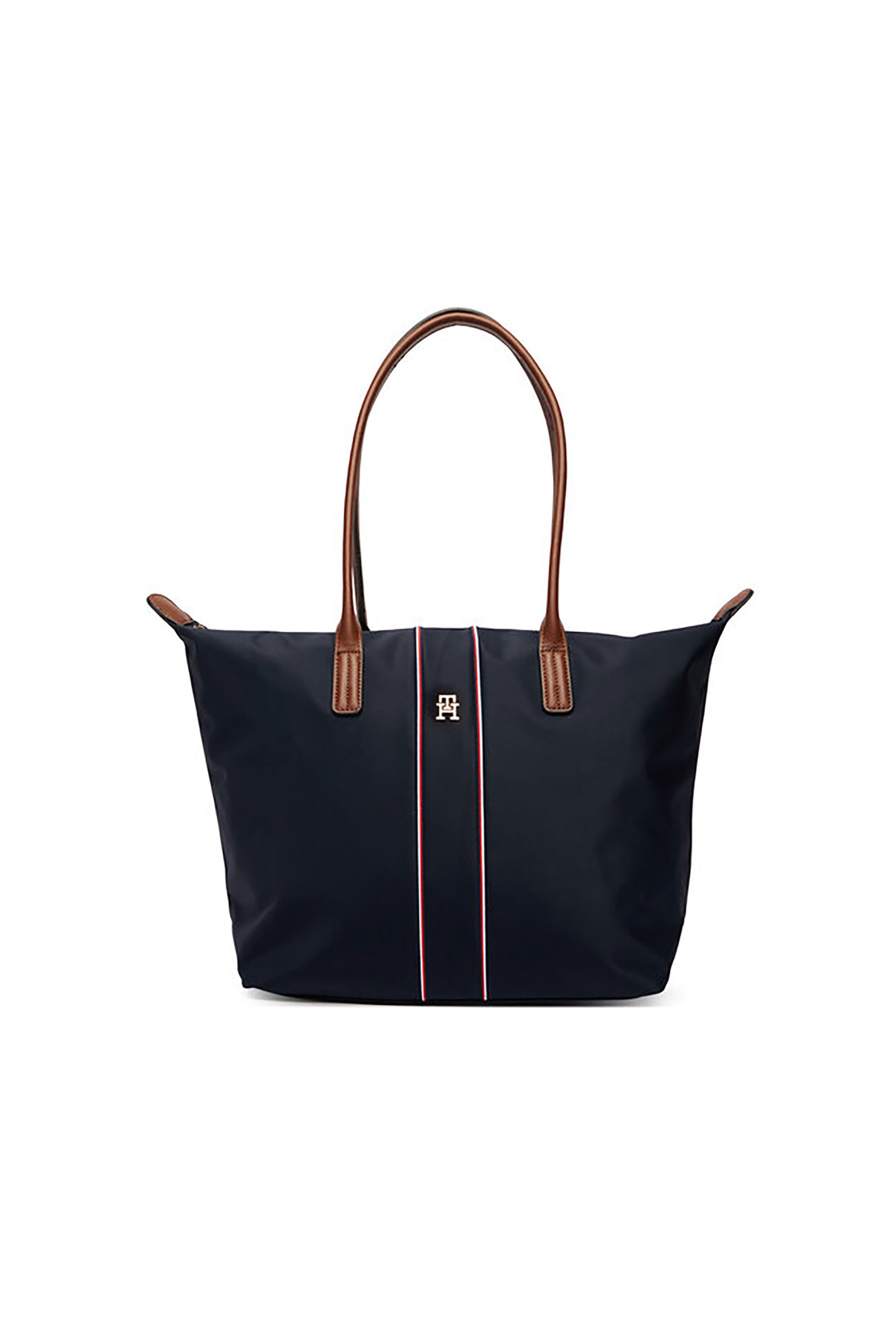 Tommy Hilfiger γυναικεία τσάντα tote με μεταλλικό monogram "Popette" - AW0AW17706 Σκούρο Μπλε