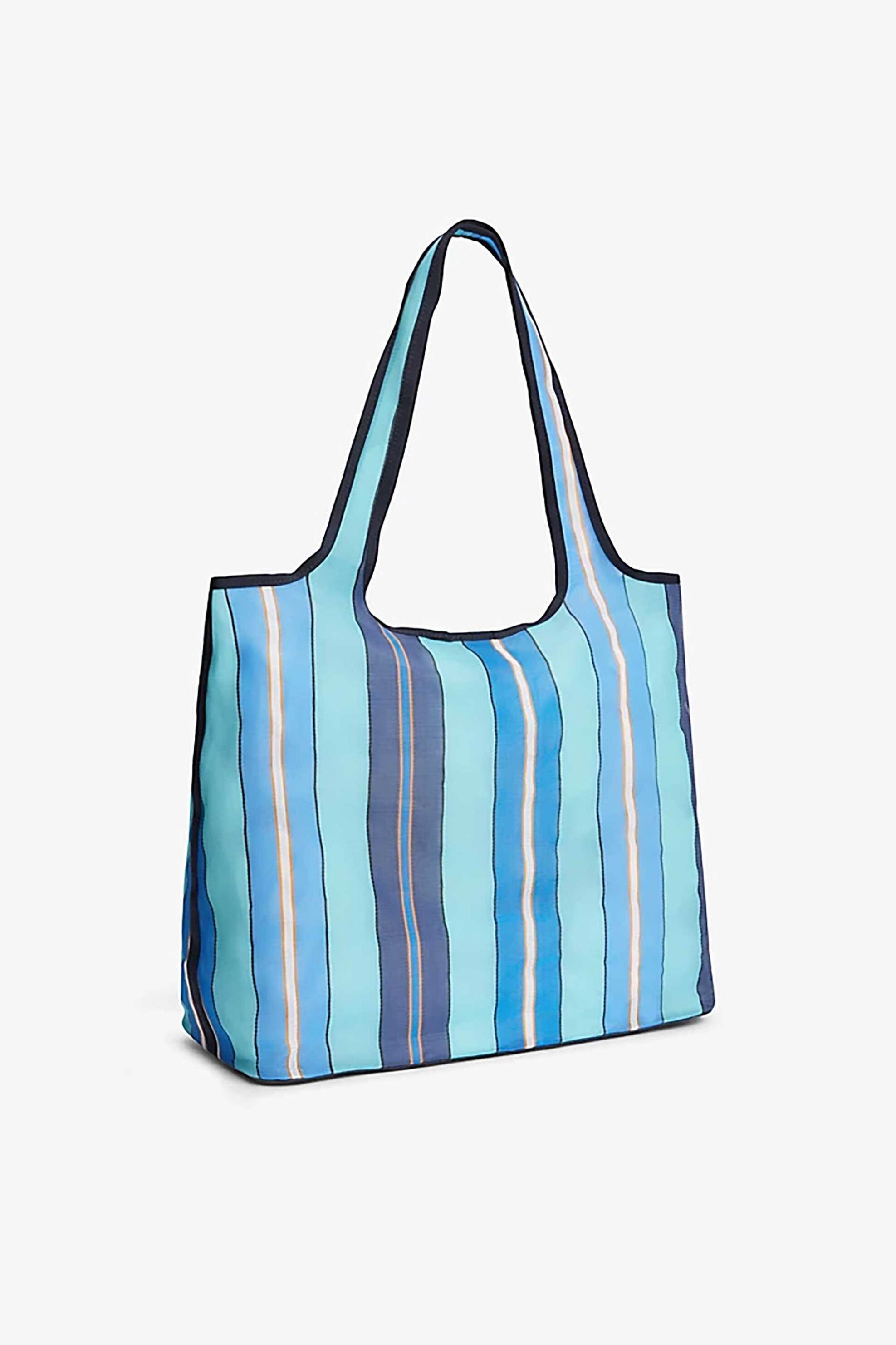 Tommy Hilfiger γυναικεία τσάντα tote με ανάγλυφο monogram και ριγέ μοτίβο 