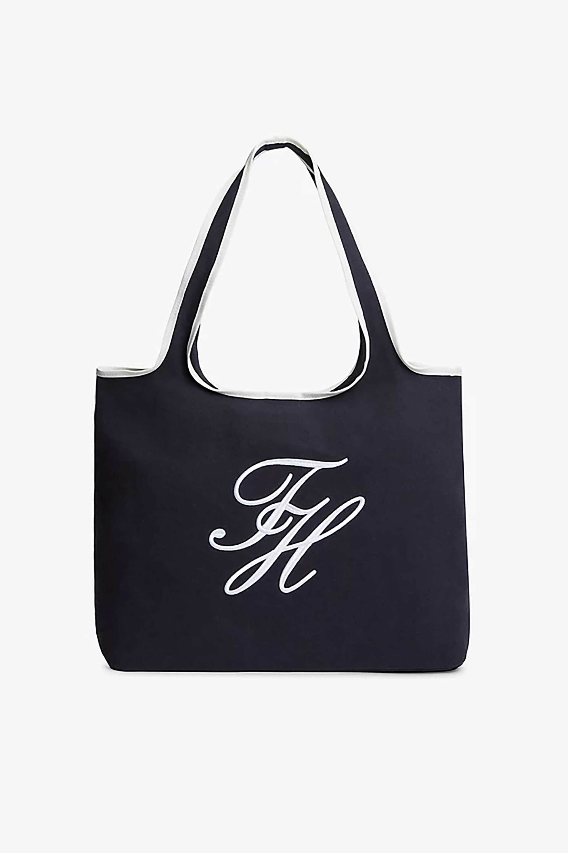 Tommy Hilfiger γυναικεία τσάντα tote/παραλίας με ανάγλυφο monogram "TH Summer" - AW0AW18398 Μπεζ