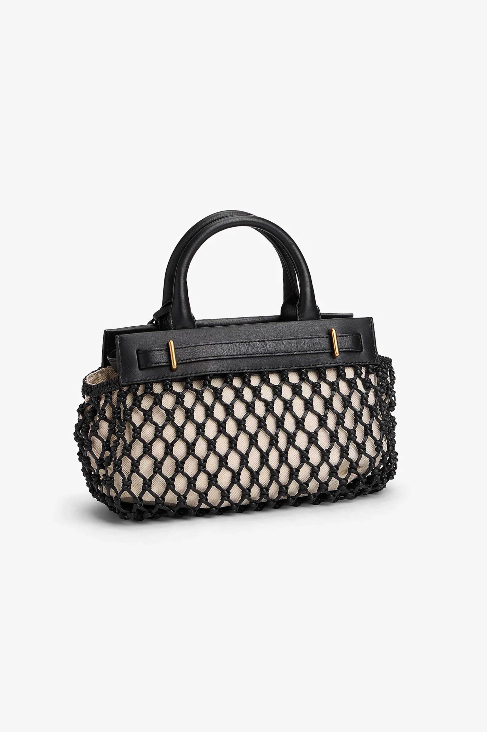 TOMMY HILFIGER Tommy Hilfiger γυναικεία τσάντα tote/χειρός με σχέδιο μακραμέ "The American Icon" - AW0AW18542 Μαύρο - 2