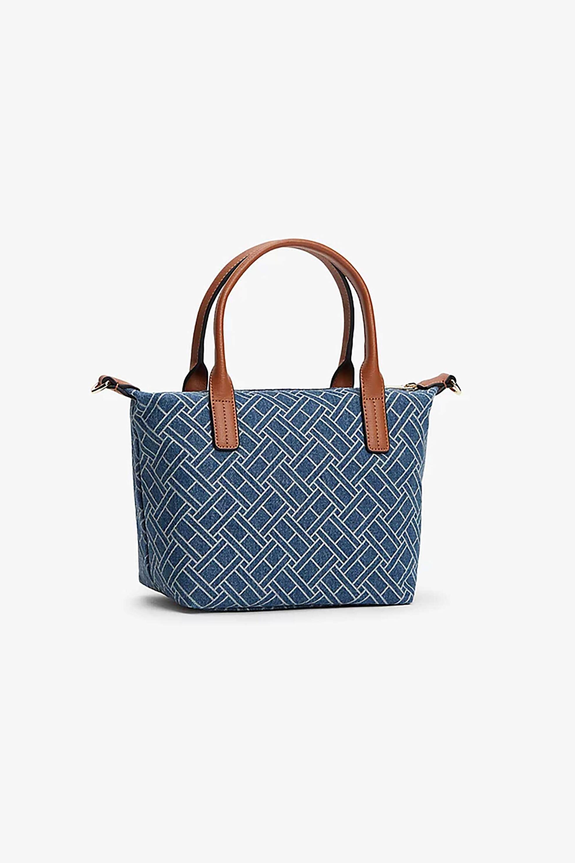 Tommy Hilfiger γυναικεία τσάντα tote/χειρός με μεταλλικό monogram και γεωμετρικό μοτίβο 