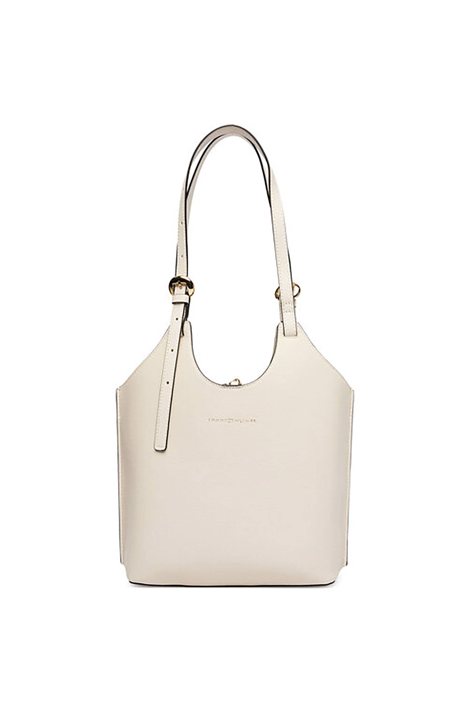 Tommy Hilfiger γυναικεία τσάντα ώμου με μεταλλικό λογότυπο "TH Modern" - AW0AW18617 Εκρού