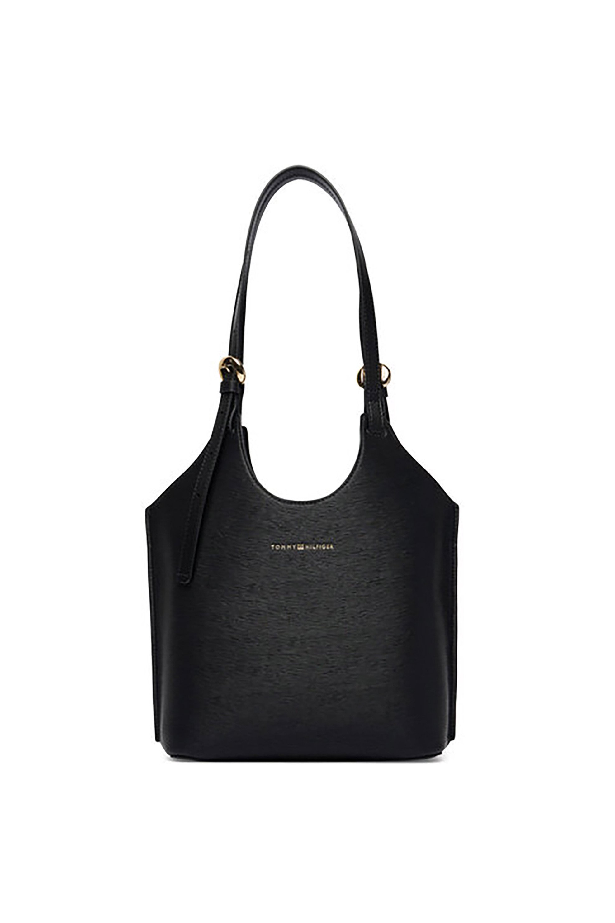 Tommy Hilfiger γυναικεία τσάντα ώμου με μεταλλικό λογότυπο "TH Modern" - AW0AW18617 Μαύρο