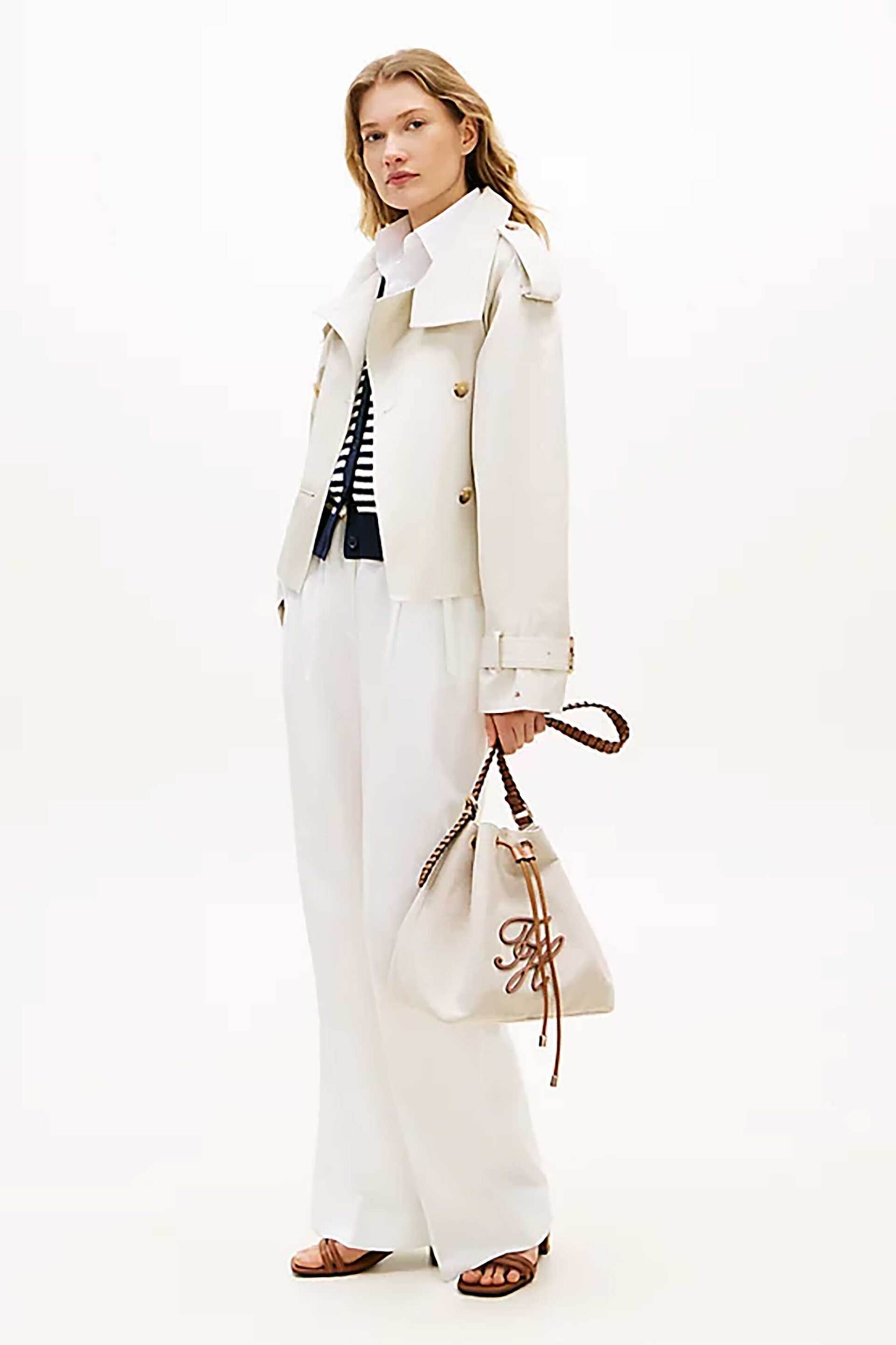 Tommy Hilfiger Γυναικεία Τσάντα Bucket με Κεντημένο Λογότυπο Th Elev - Aw0Aw18631 Μπεζ