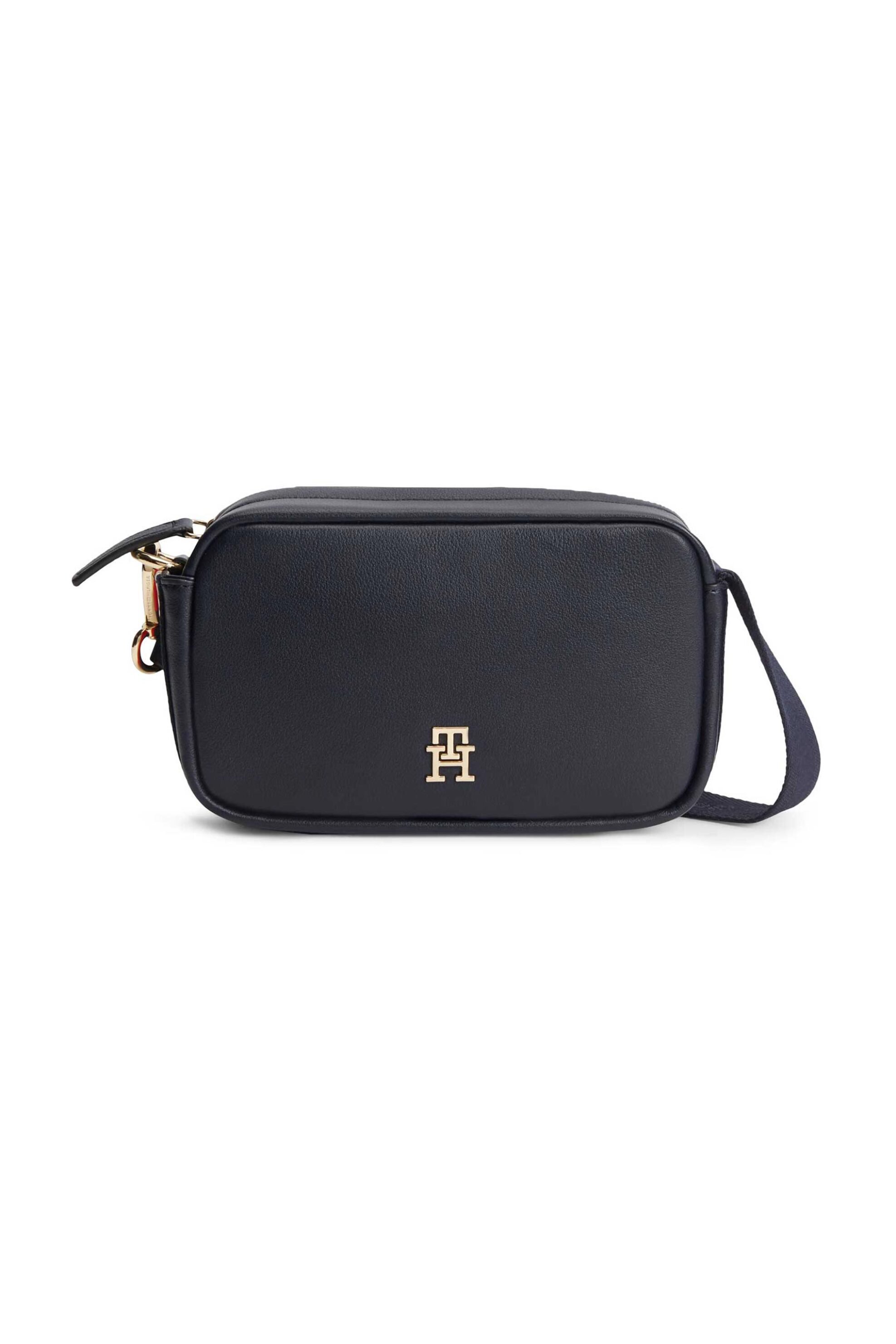Tommy Hilfiger γυναικεία τσάντα crossbody με μεταλλικό λογότυπο - AW0AW18741 Μπλε Σκούρο