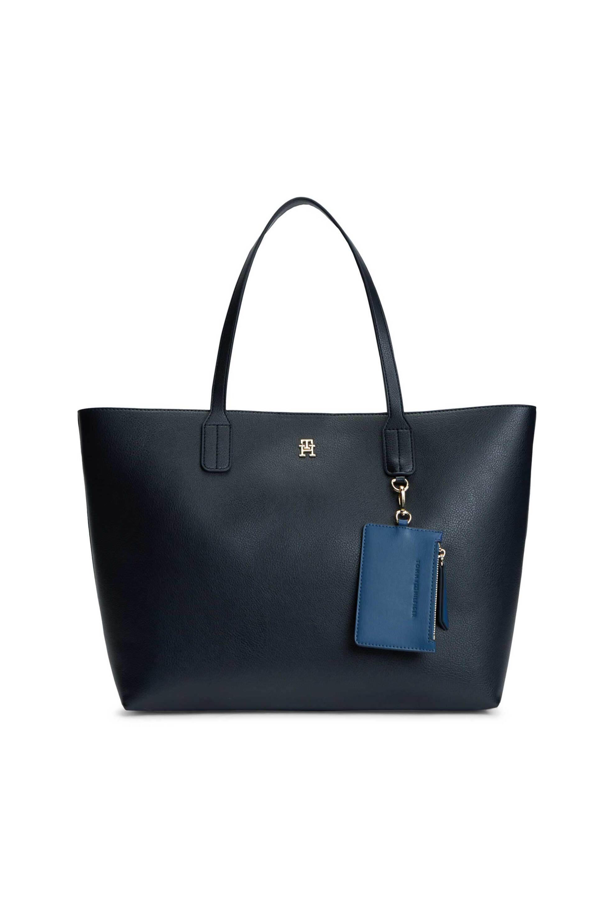 TOMMY HILFIGER Tommy Hilfiger γυναικεία τσάντα ώμου με μεταλλικό λογότυπο - AW0AW18724 Σκούρο Μπλε