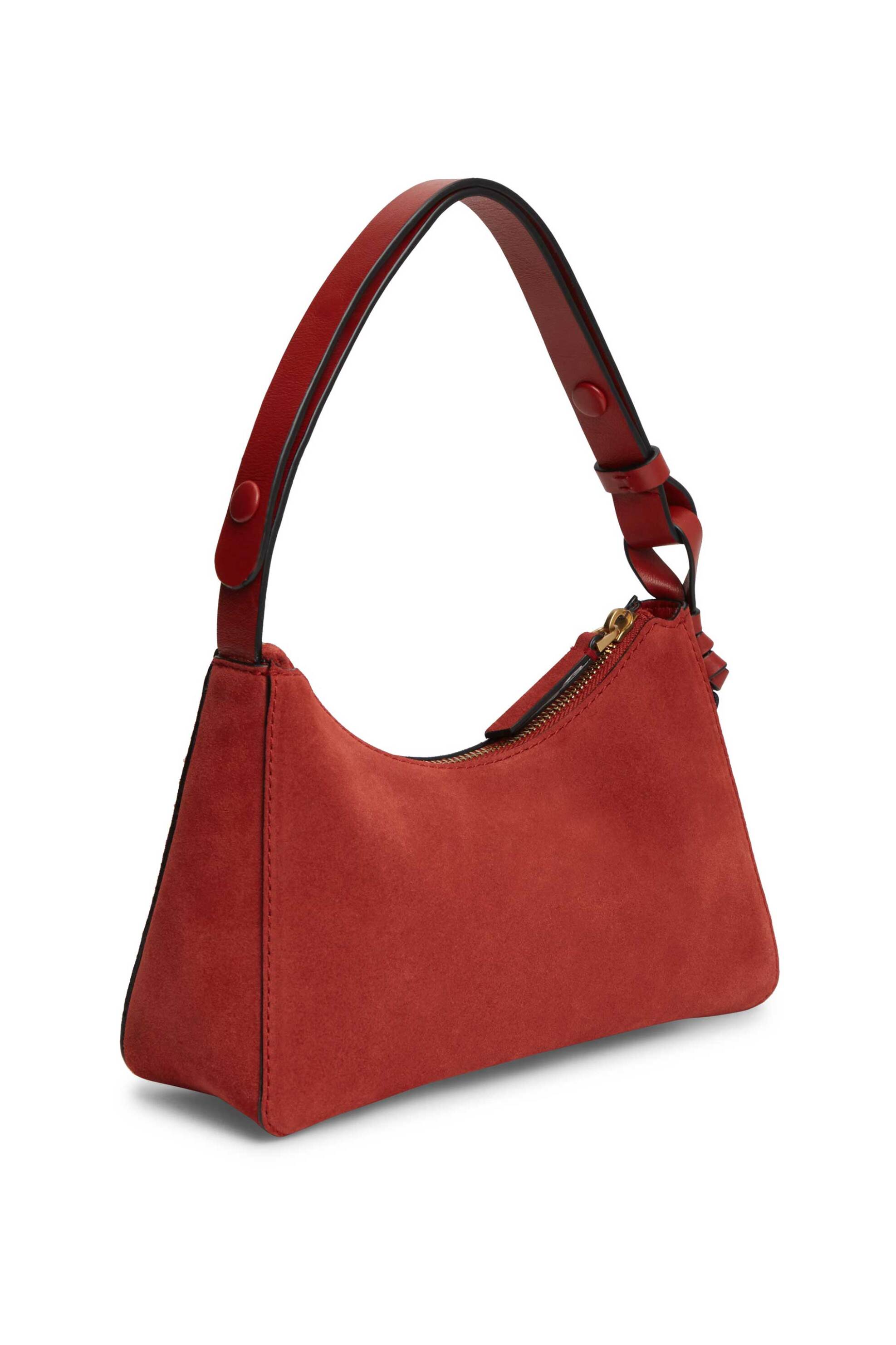 Tommy Hilfiger γυναικεία τσάντα ώμου suede - AW0AW18823 Κόκκινο