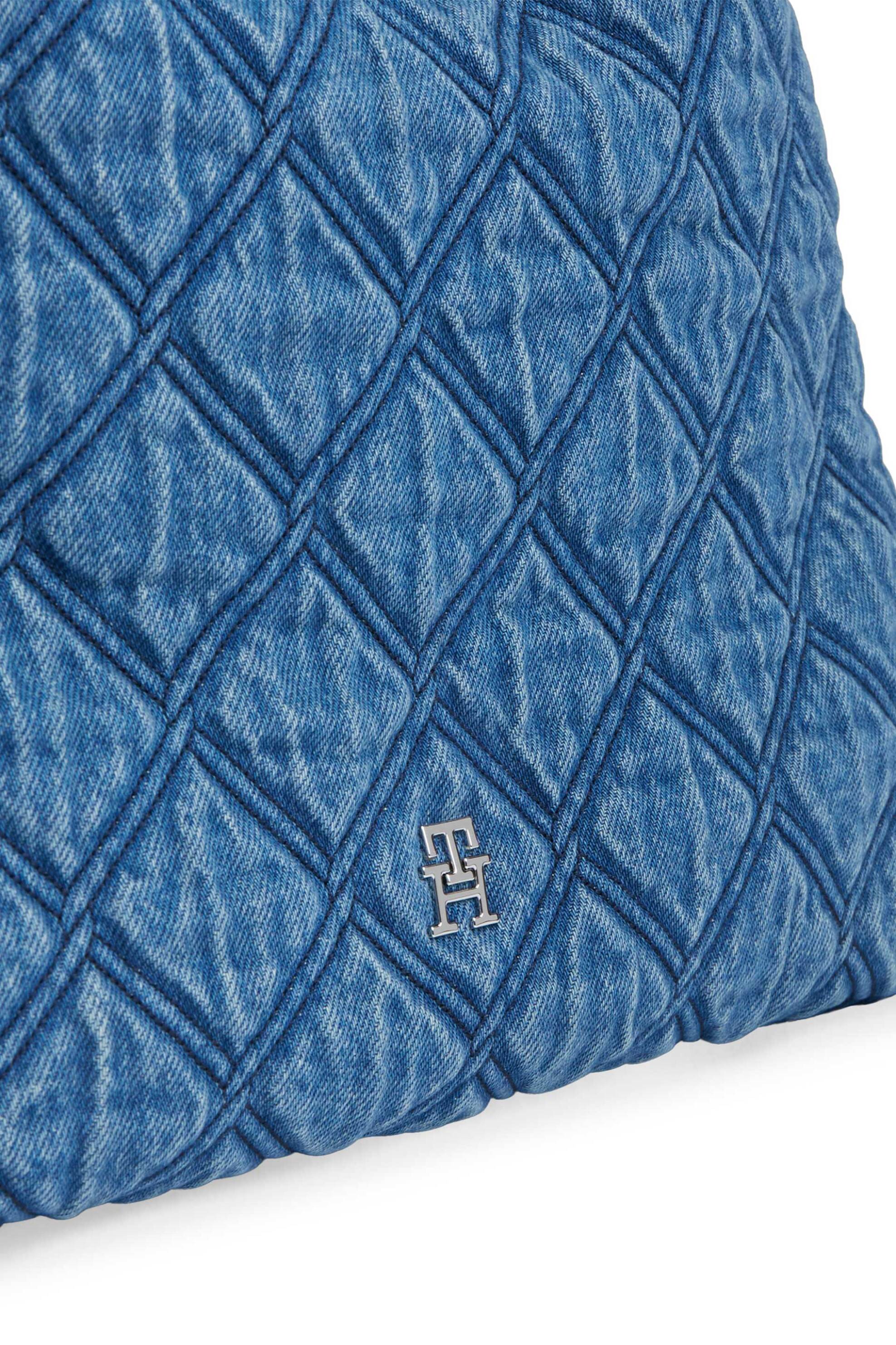 TOMMY HILFIGER Tommy Hilfiger γυναικεία τσάντα ώμου denim καπιτονέ - AW0AW18866 Denim Blue - 3