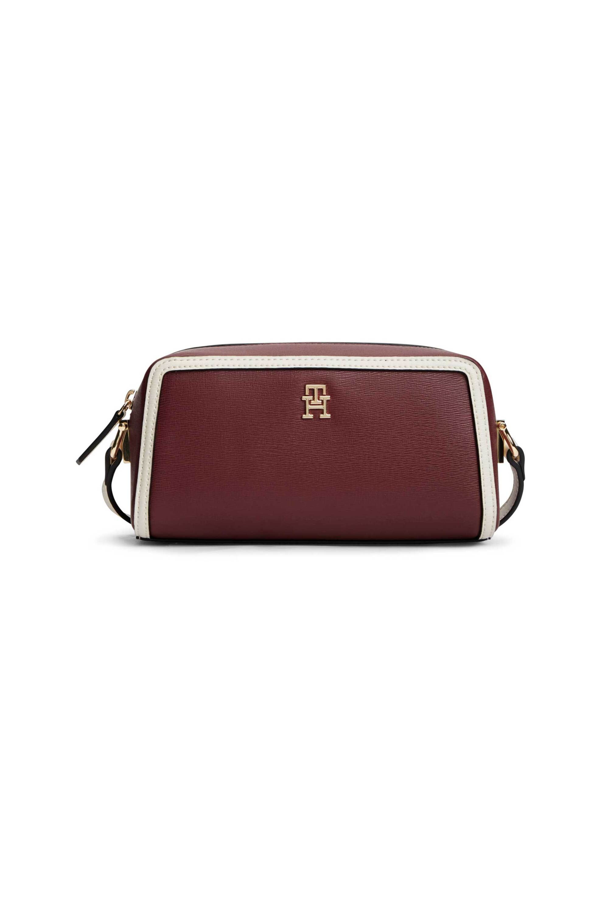 Tommy Hilfiger γυναικεία τσάντα ώμου με colour-blocked - AW0AW18899 Μπορντό