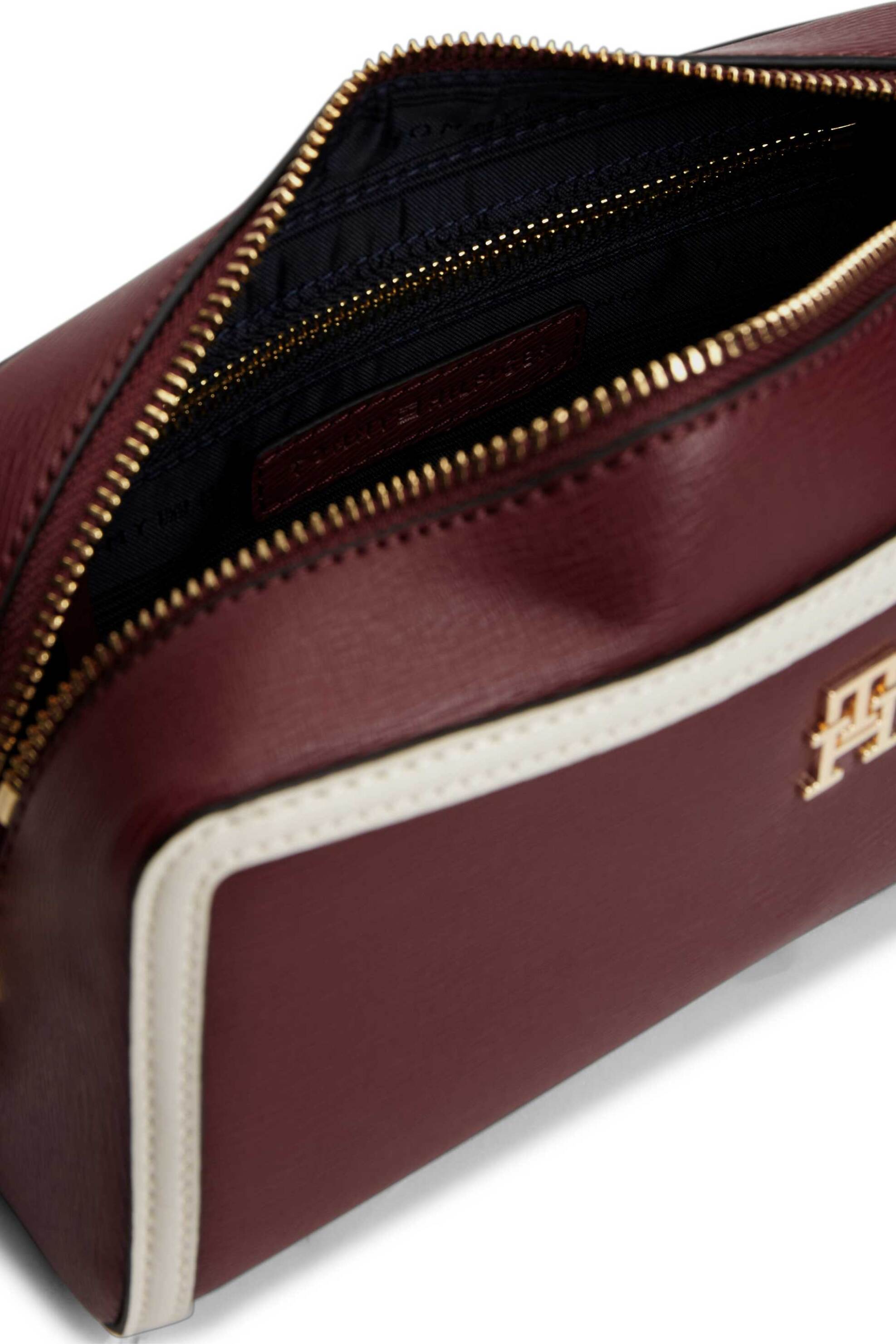 Tommy Hilfiger Γυναικεία Τσάντα Ώμου με Colour-Blocked - Aw0Aw18899 Μπορντό