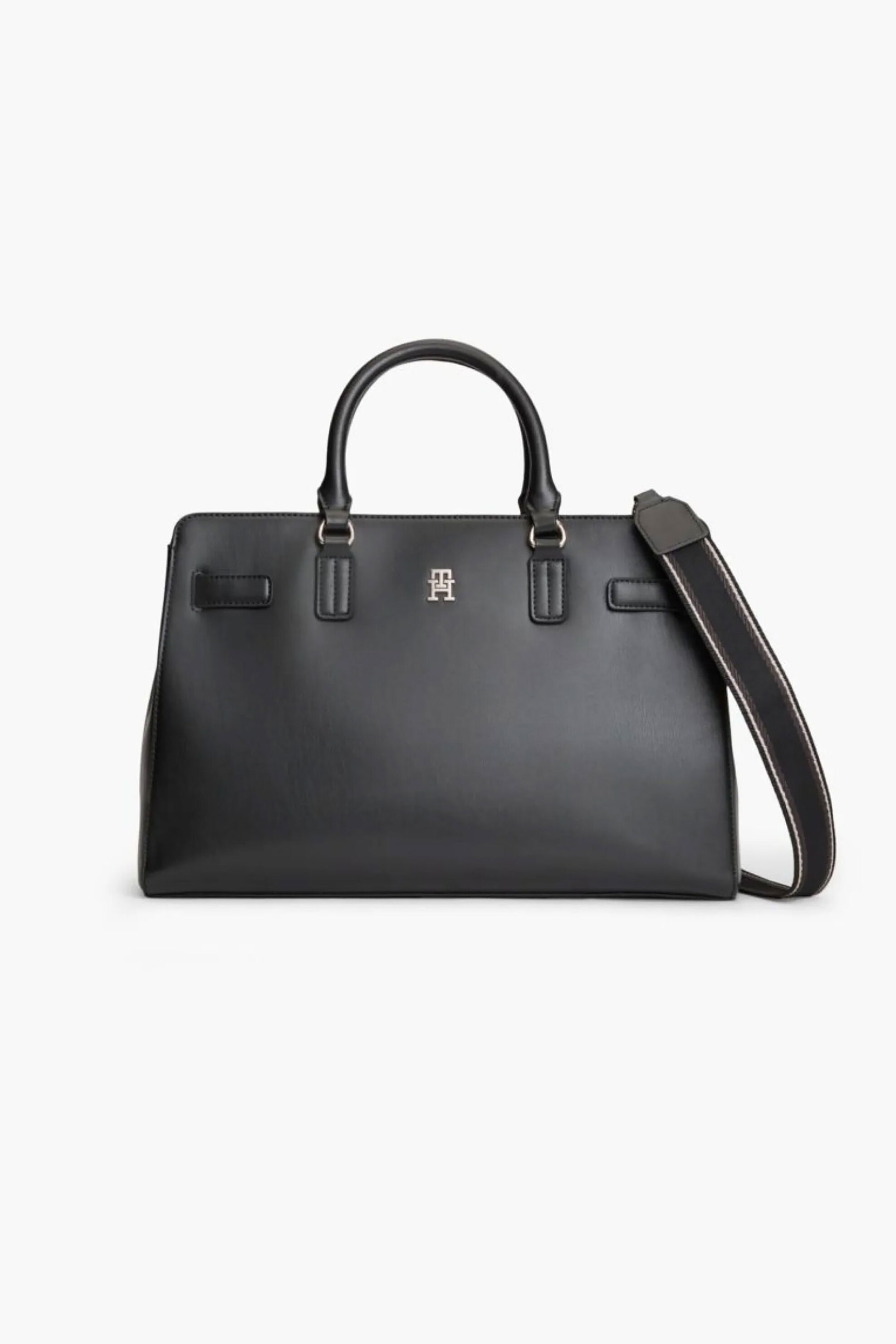 TOMMY HILFIGER Tommy Hilfiger γυναικεία τσάντα χειρός με monogram "Joy" - AW0AW19067 Μαύρο