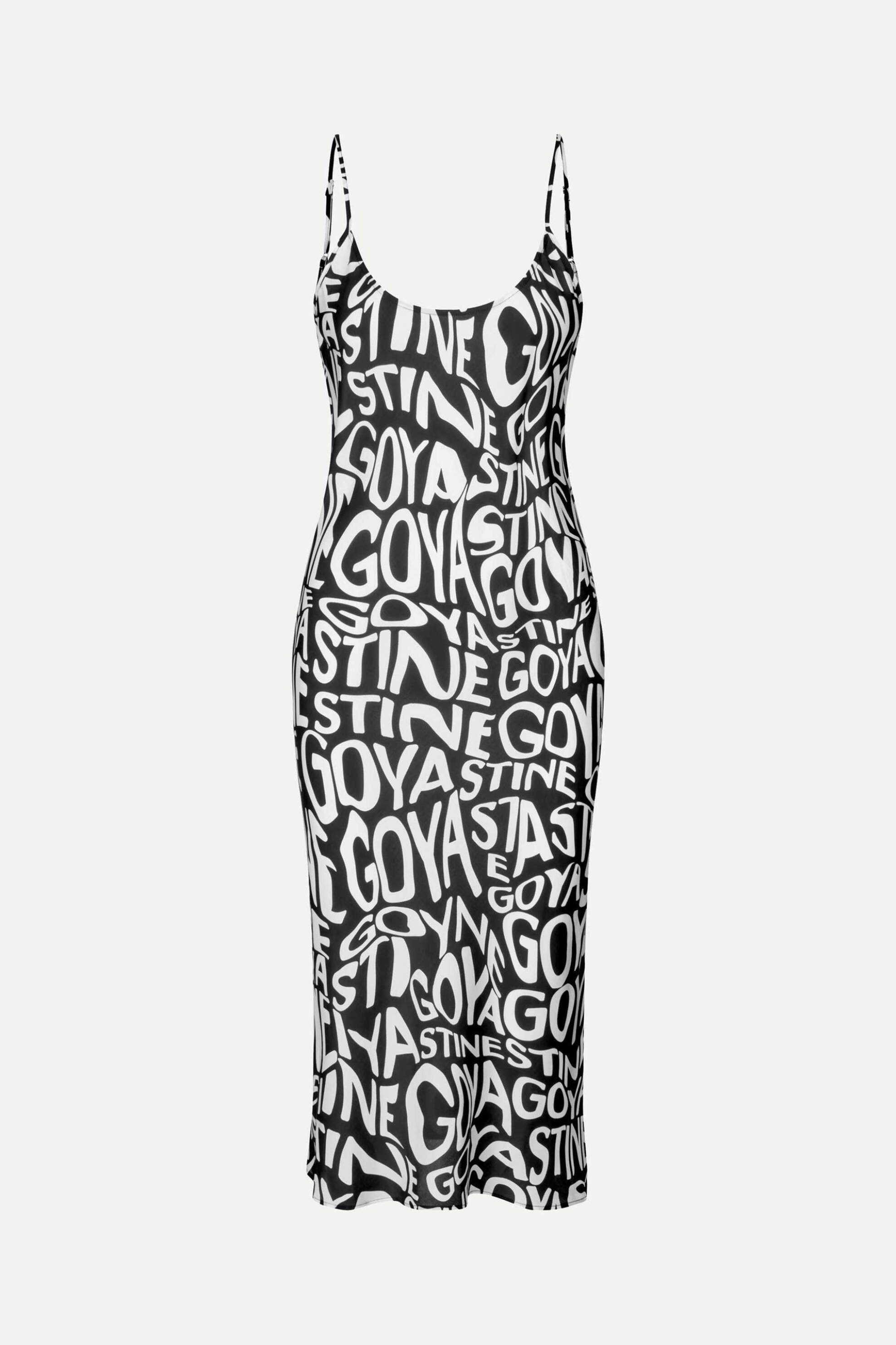 Stine Goya Γυναικείο Midi Φόρεμα με All Over Logo Holly - Sg5797 Μαύρο