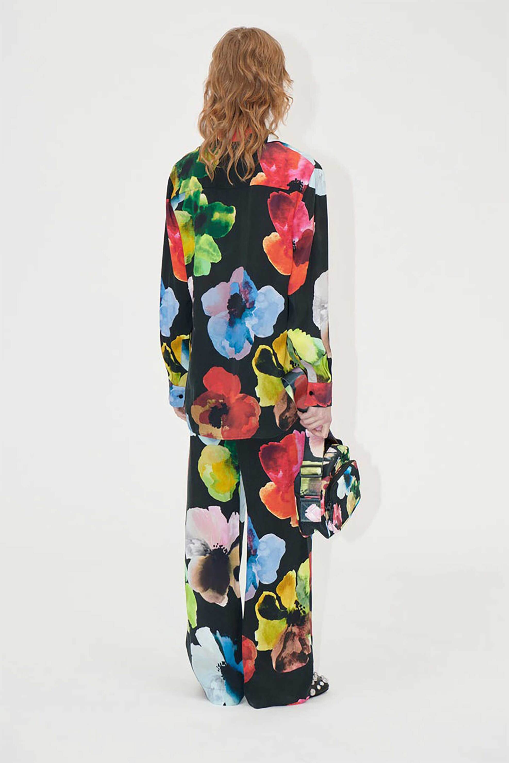 STINE GOYA Stine Goya γυναικείο παντελόνι με floral print "Watercolor Bloom" - SG-PS25-P009-2263 Μαύρο - 2
